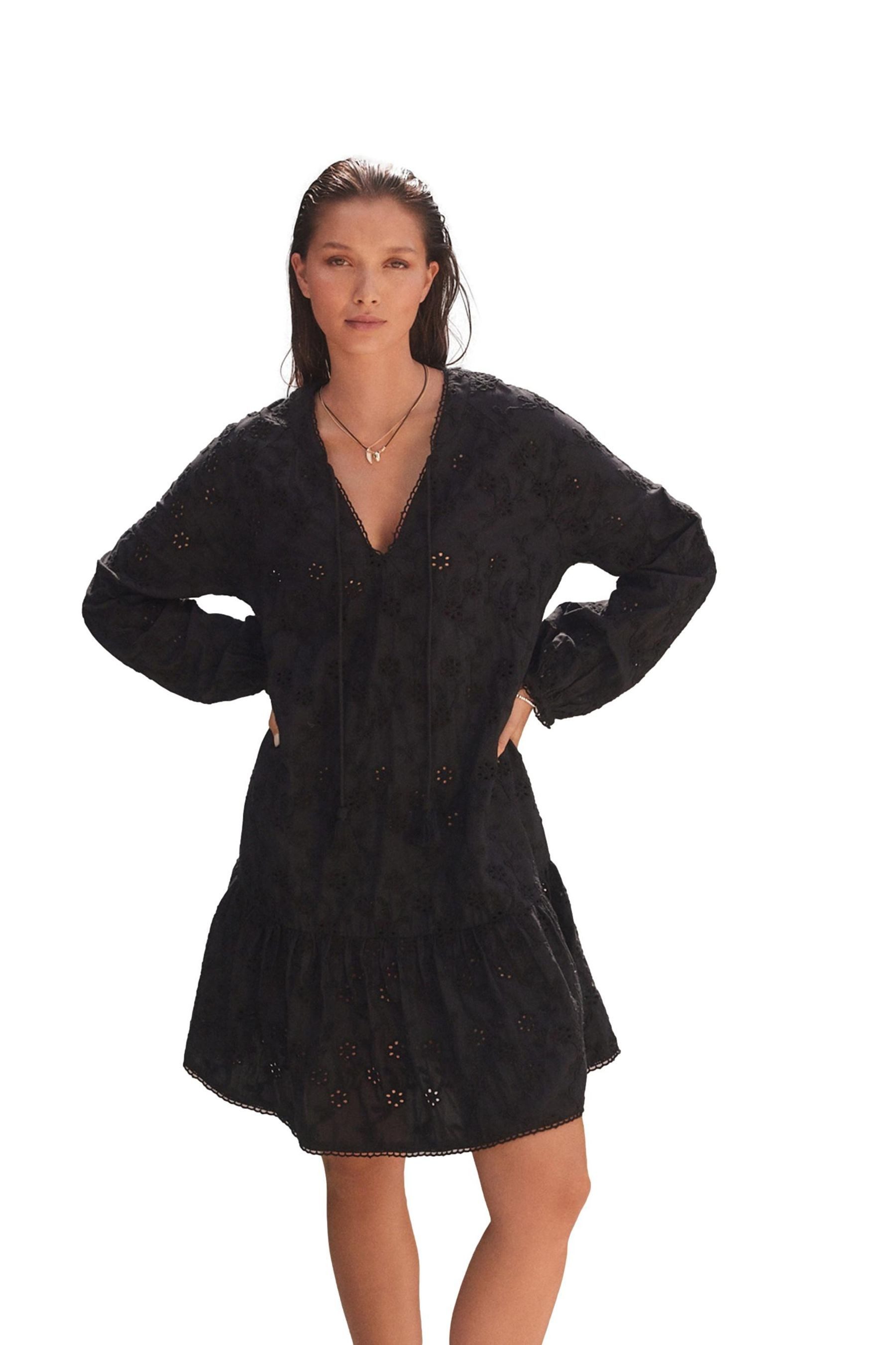 Next Minikleid Langärmeliges, gestuftes 3D Cornelli günstig online kaufen