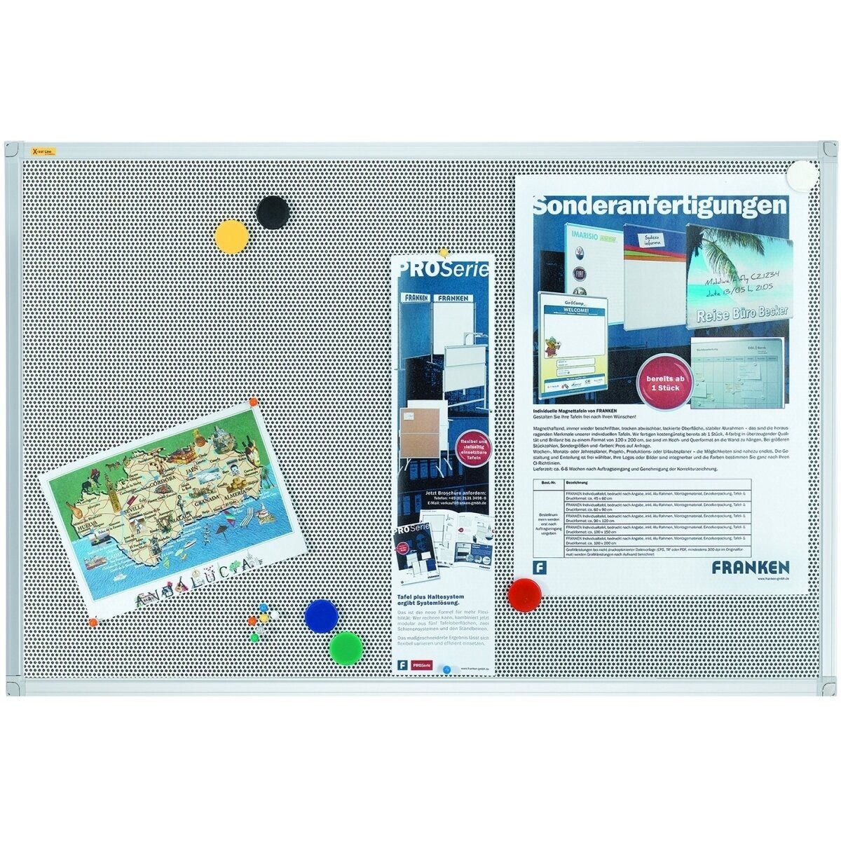 FRANKEN Pinnwand Textiltafel Pin'n'Mag X-tra!Line 60x45cm grau