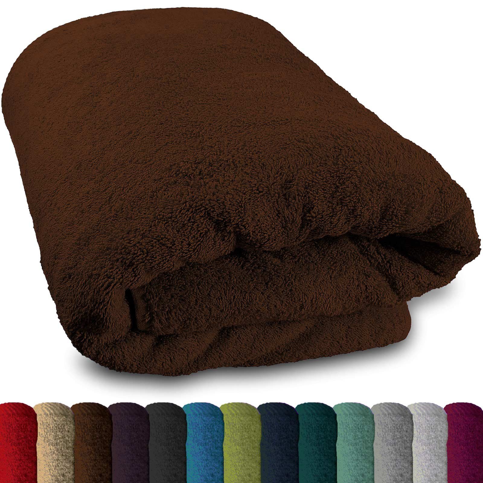 (1-St) Saunahandtuch Badetücher Line" braun Lanudo® Farben, div. Lanudo cm 100% Baumwolle 80x200 "Pure