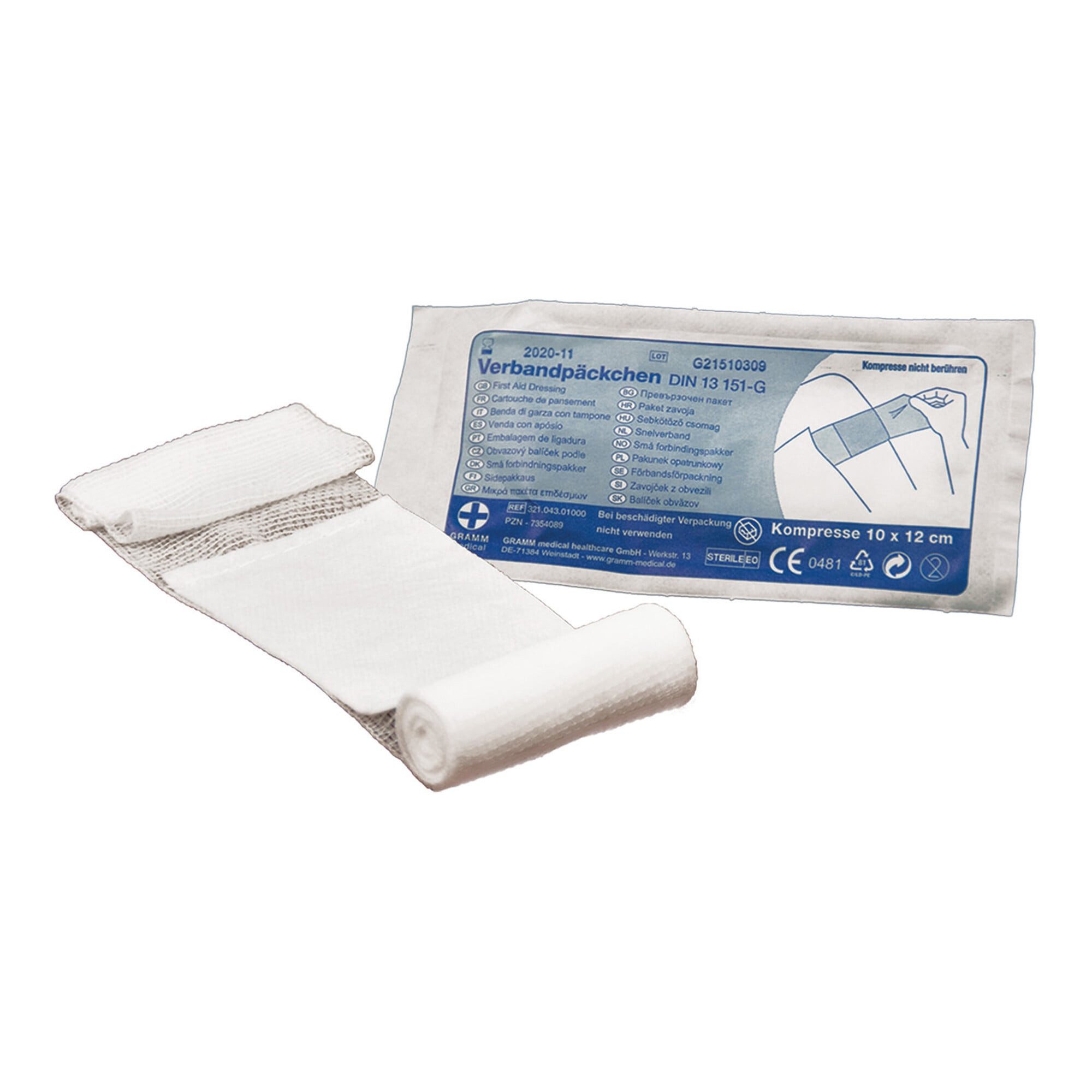 GRAMM medical Erste-Hilfe-Set Gramm Medical Verbandpäckchen steril, DIN 13 151-G (groß), 100 x 120 m