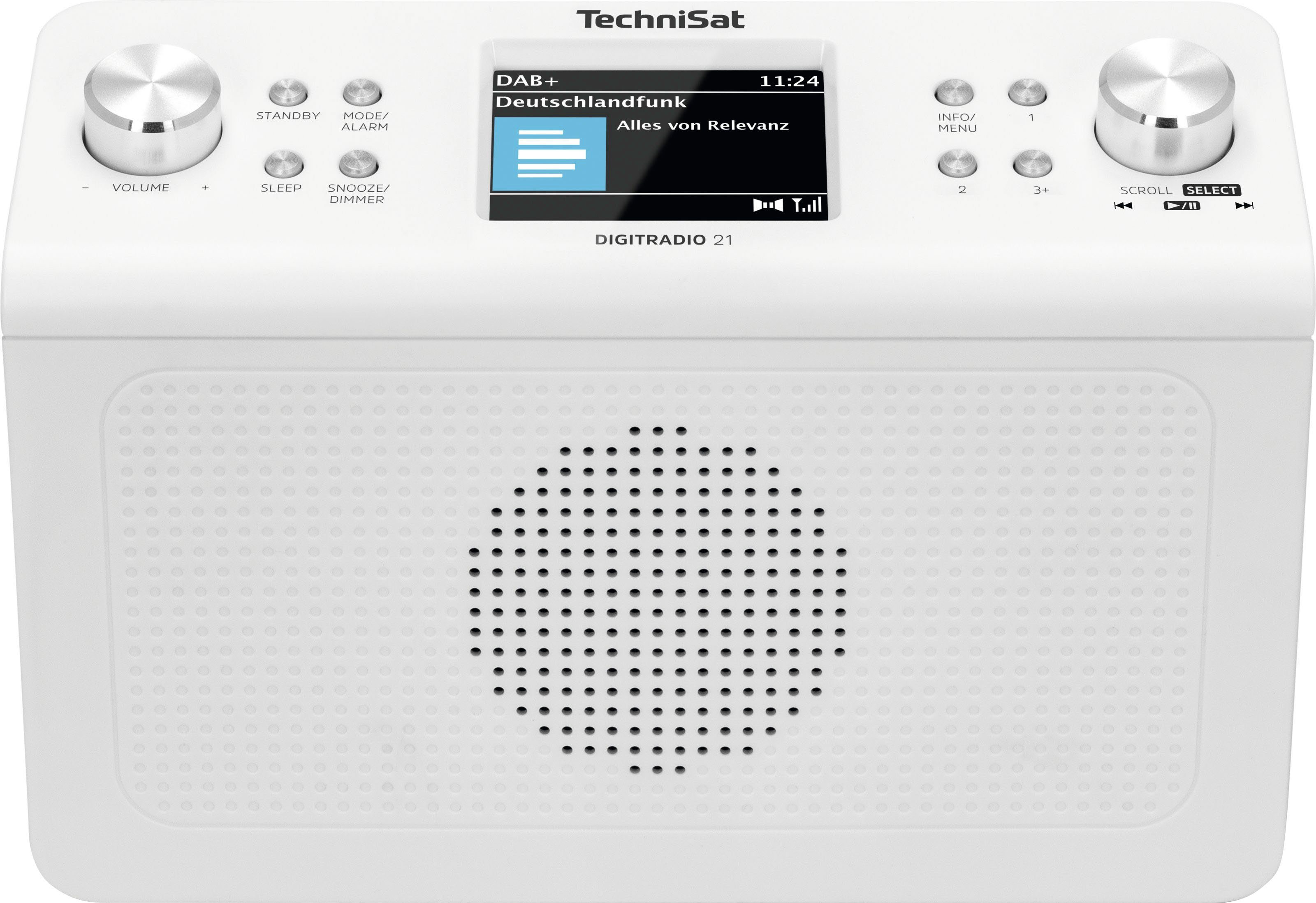 TechniSat DIGITRADIO 21 Küchen-Radio (Digitalradio RDS, (DAB), Unterbau-Radio,Küchen-Radio) weiß mit 2 W, UKW