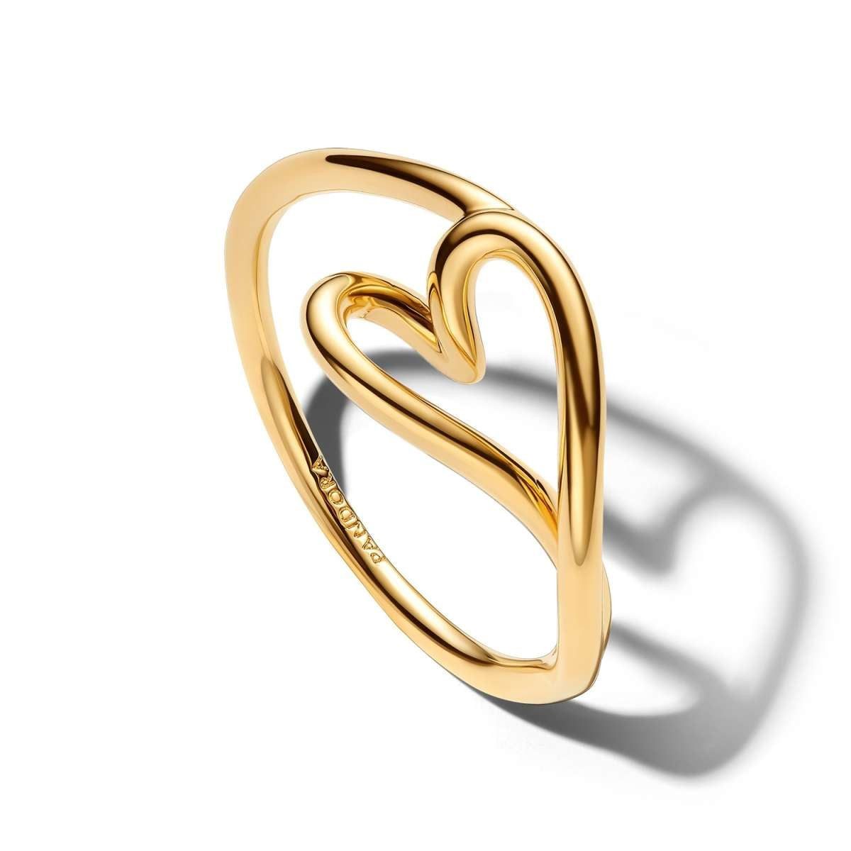 Pandora Fingerring 164361C00, Damenring Herz Klein Goldfarben