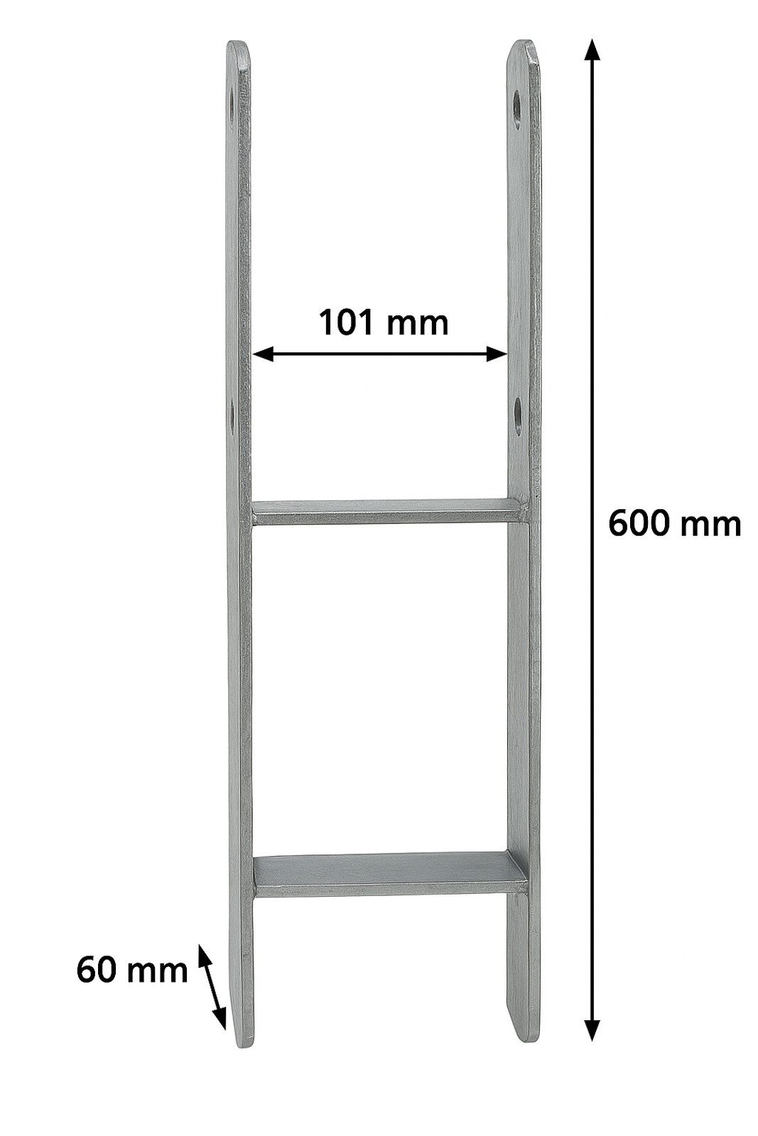 Tetzner & Jentzsch Pfostenträger H-Anker Pfostenträger feuerverzinkt 101 / 600 mm H-Träger Pfostenanker