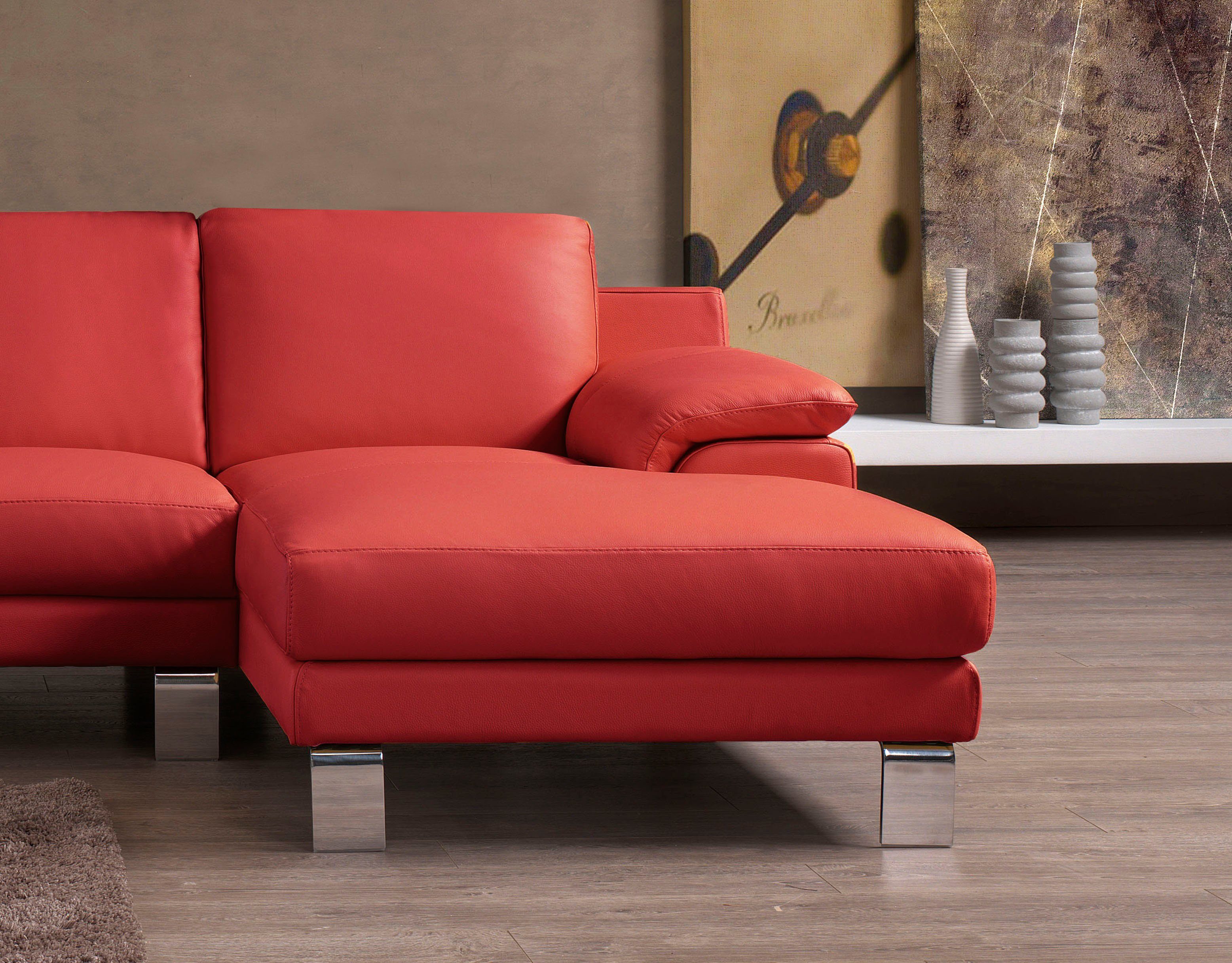 Egoitaliano Ecksofa Shakira, Design & Sitzkomfort auf hohem Niveau, Breite 236cm, L-Form, mit Recamiere, L-Form, edle Füße