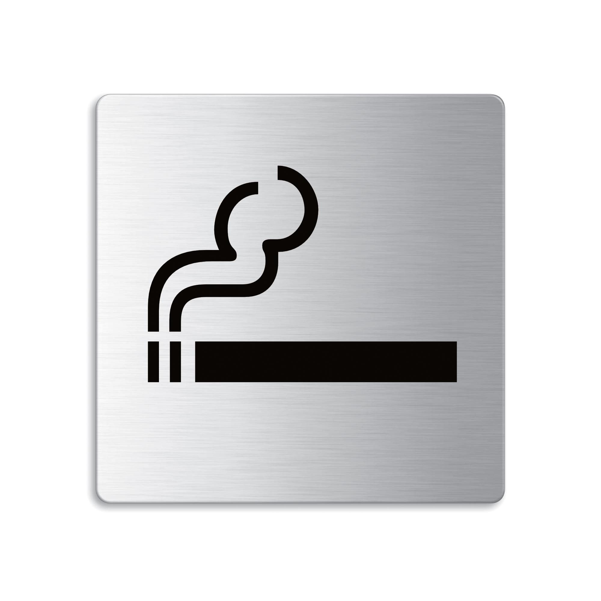 OFFORM DESIGN Hinweisschild Raucher Raucherbereich Edelstahl gebürstet 85×85 mm selbstklebend, (1 St)