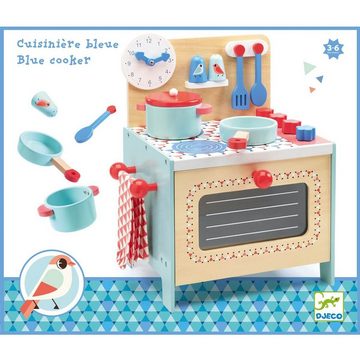 DJECO Spielküche Kinderküche: Herd blau Spielküche mit Backofen