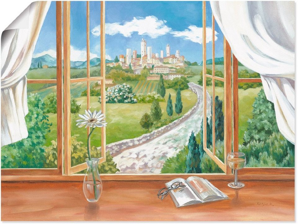 Artland Wandbild »Fenster zur Toskana«, Fensterblick (1