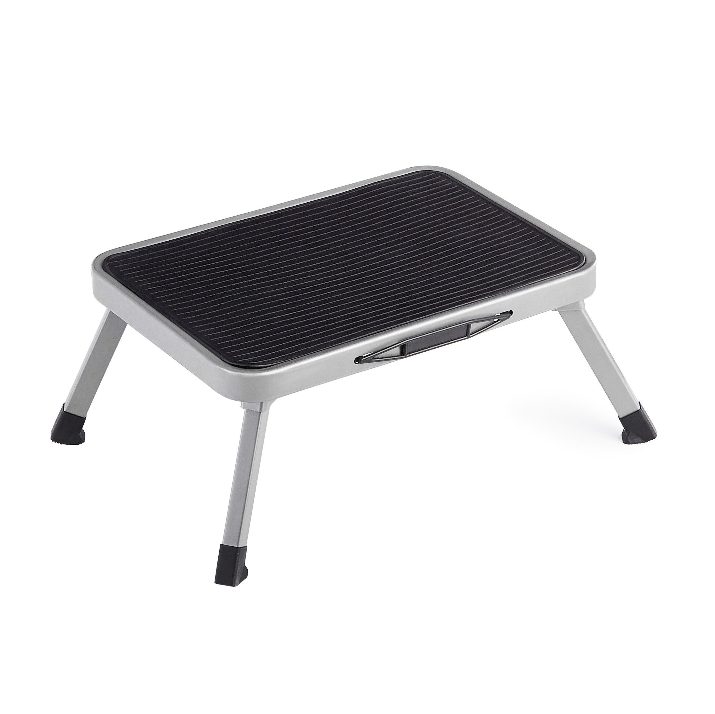 SONGMICS Trittleiter Tritthocker Trittleiter (Klapptritt, einstufige Leiter aus Stahl, rutschfeste Trittfläche), bis zu 150 kg belastbar, Größe ausgeklappt 45,5 x 31,5 x 17,5 cm