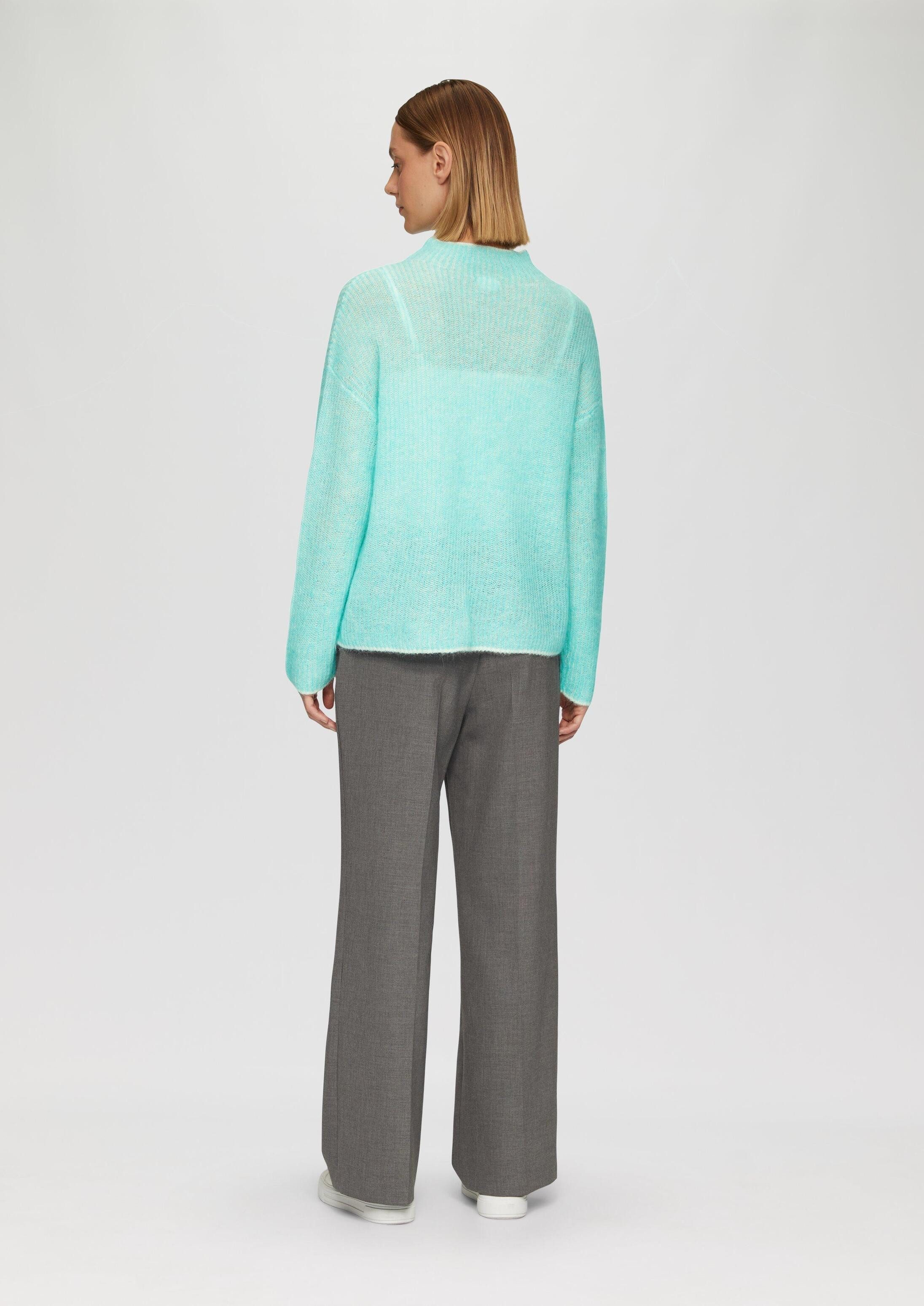 s.Oliver Longpullover Strickpullover Lockerer Rippstrickpullover aus Alpakamix