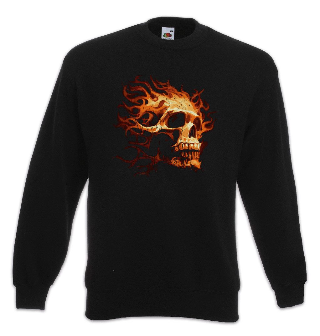 Sweatshirt Burning Skull I Sweatshirt Tattoo Art Rockabilly Skeleton Flames Ink