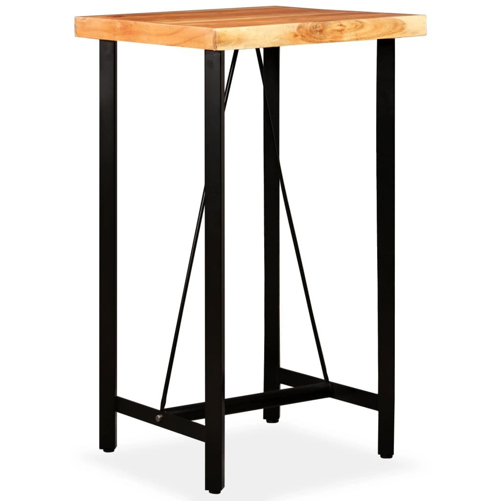 vidaXL Essgruppe Bar-Set 3-tlg. Massivholz, Echtleder und Canvas, (2-tlg)