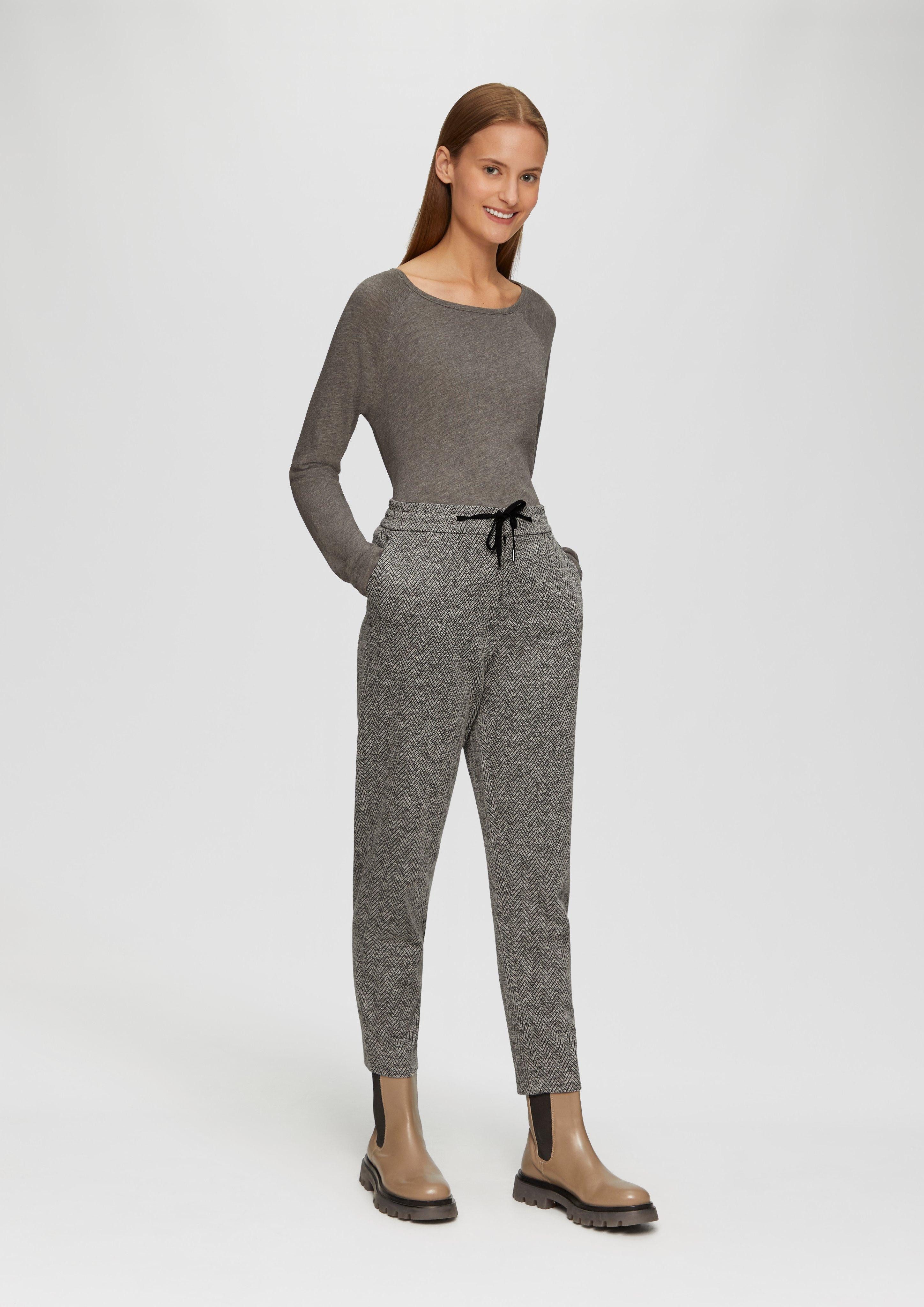 s.Oliver 7/8-Hose Elastische Jogpants mit Muster günstig online kaufen