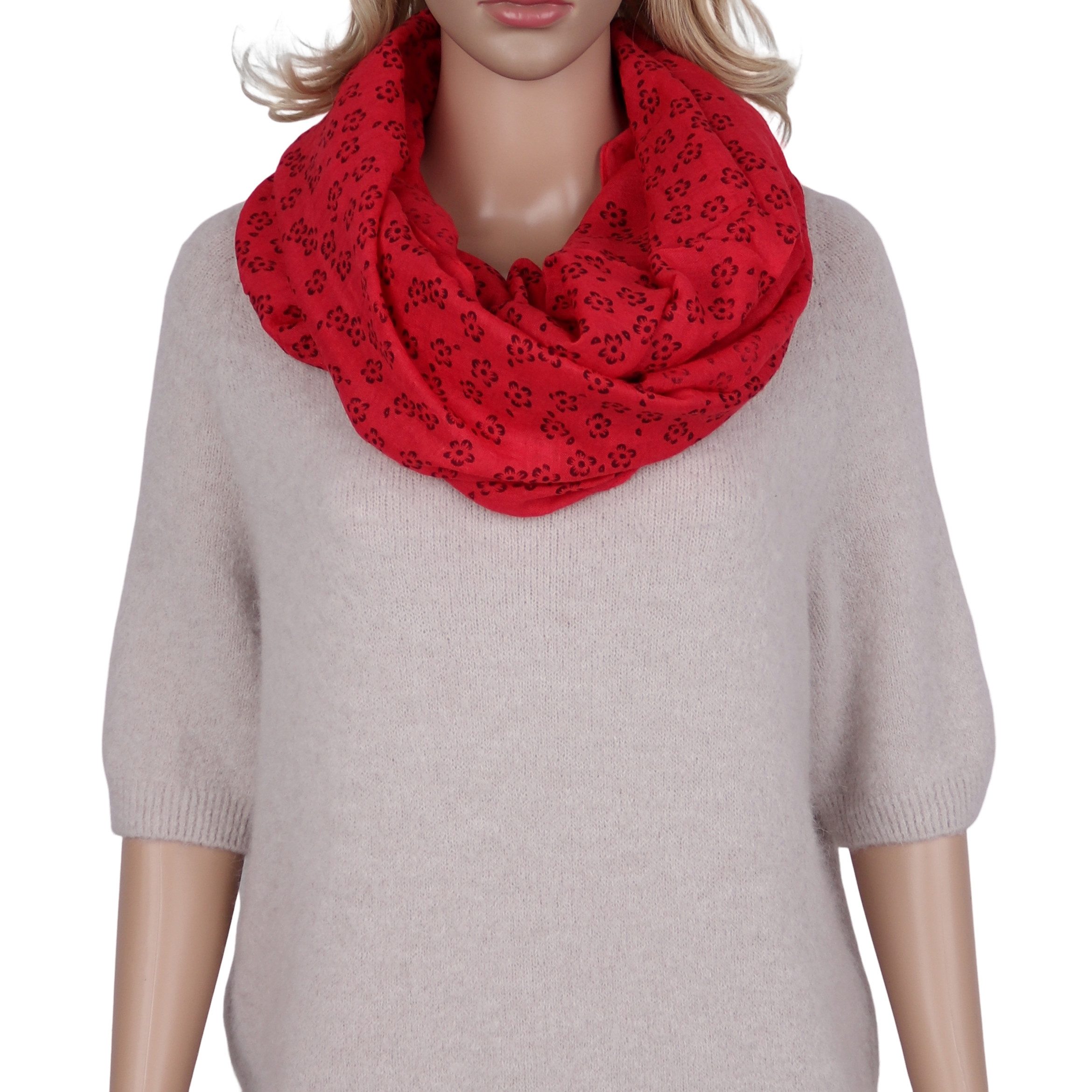 MIRROSI Loop Damen Schal Weich aus 50% Baumwolle 50% Viskose, (ca. 180x68cm Zweimal um den Hals wickelbar), Damen Halstuch Stola ideal für Frühling,Sommer, Herbst