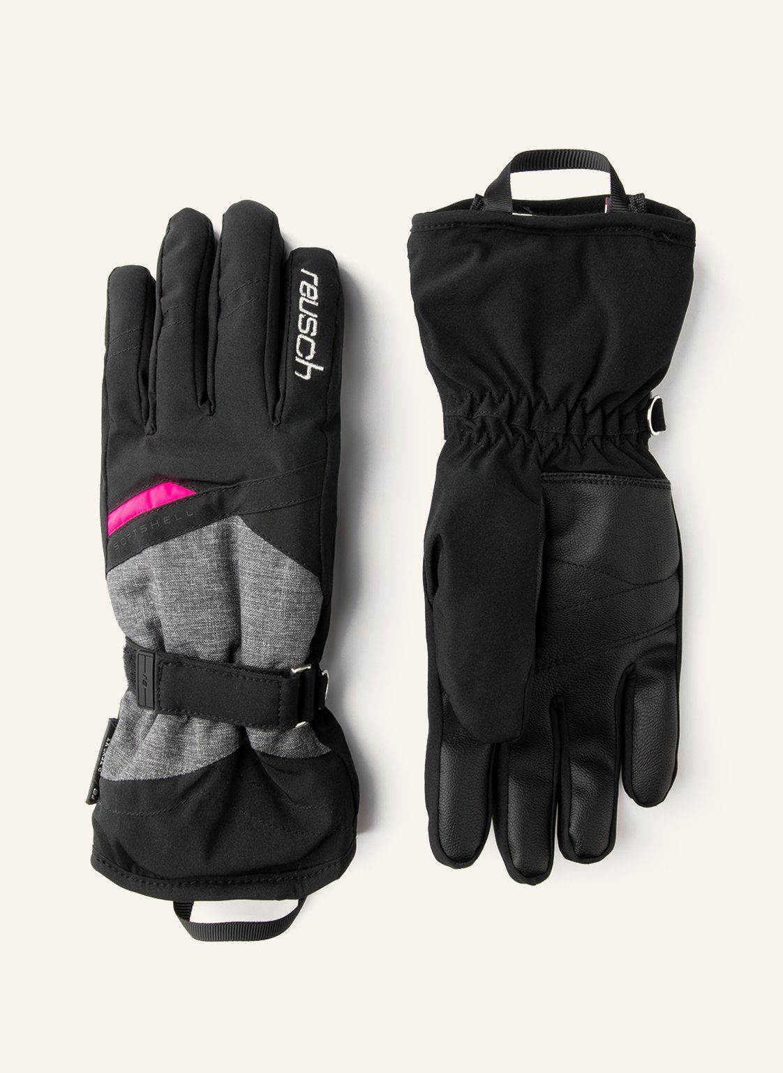 Skihandschuhe Reusch grau-schwarz XT mit Hellen PRIMALOFT-Isolation R-TEX