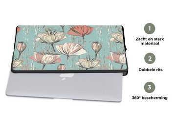 MuchoWow Laptop-Hülle Jahrgang - Blume 13.3 Zoll, Laptopsleeve, weiches Innenfutter zum Schutz Kratzern, Laptoptasche
