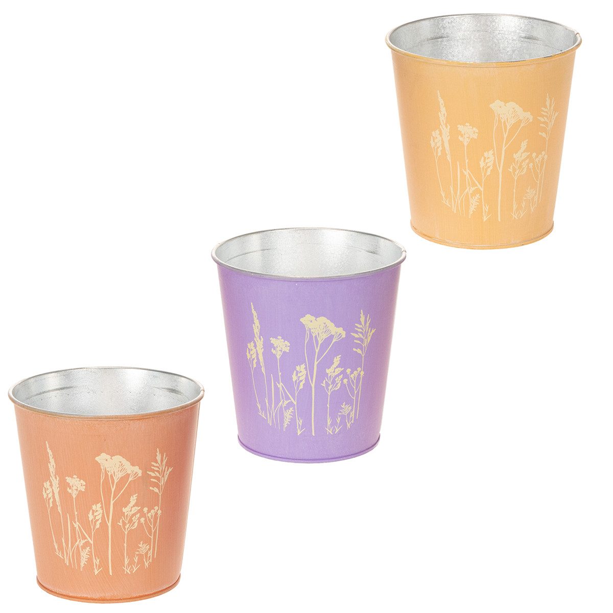 Florists Products Übertopf Blumentöpfe mit Blütenmotiv für stilvolle Raumdekoration, 3 Stück