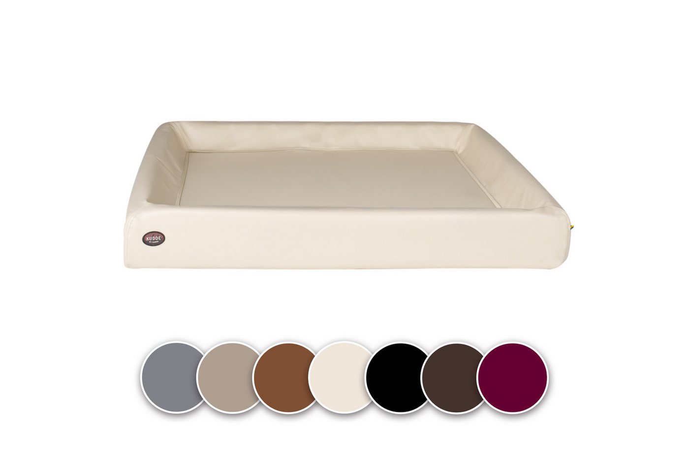 SABRO Hundekorb KUDDE Orthopädisch - Waschbar & Wasserabweisend - Ergonomisch aus, Kunstleder, Premium Hundebett mit wechselbarem Bezug für jede Hundegröße