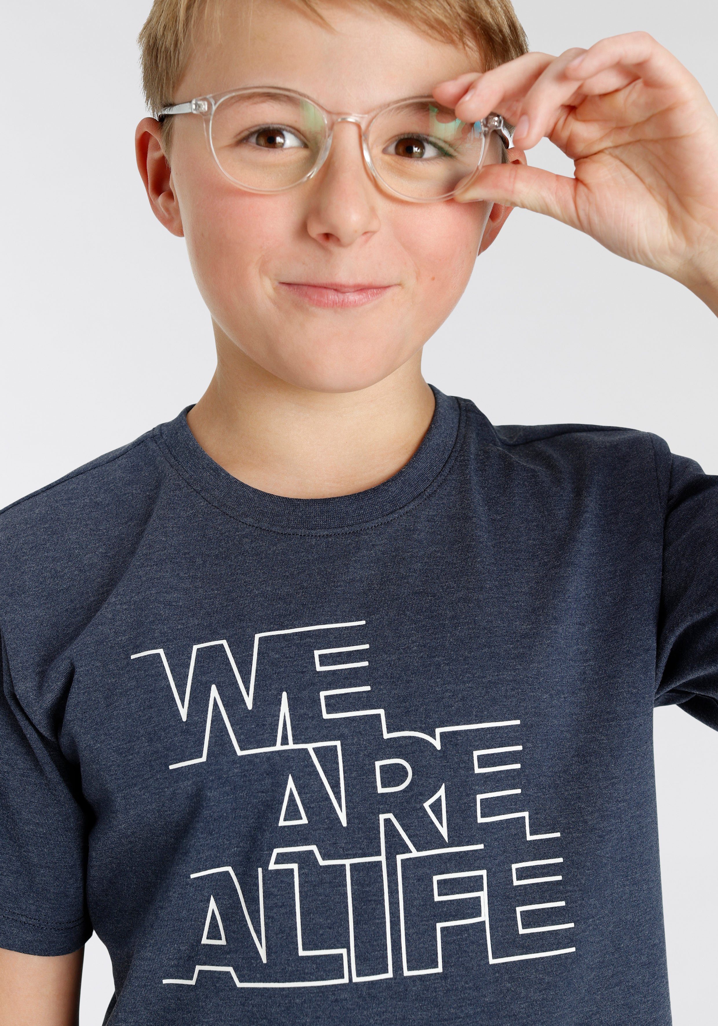 Alife & Kickin T-Shirt in Alife&Kickin MARKE! NEUE melierter Kids für Logo-Print Qualität