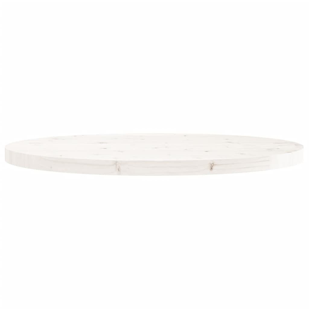 Weiß (1 vidaXL Tischplatte Tischplatte Massivholz St) Ø90x3 Kiefer Rund cm