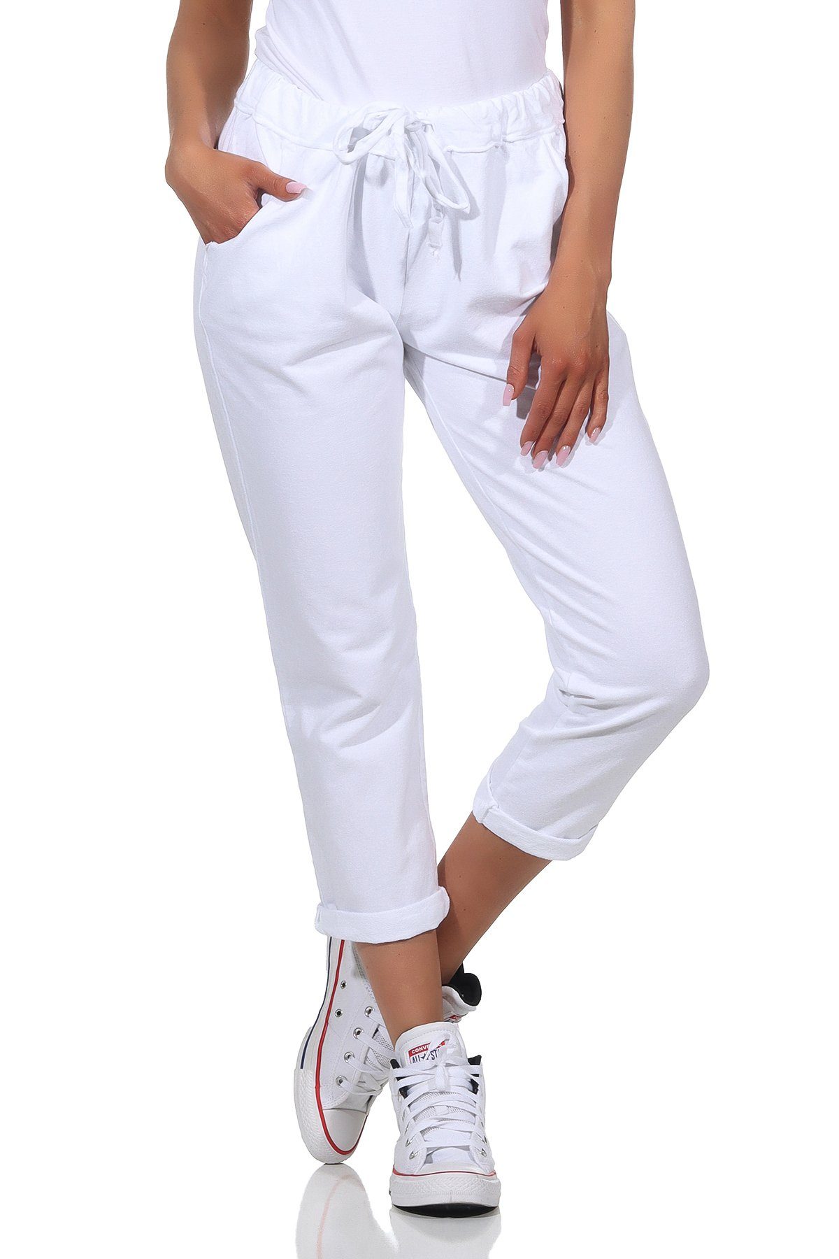 CLEO STYLE Jogginghose Damen Jogginghose 3569 36-40 Weiß