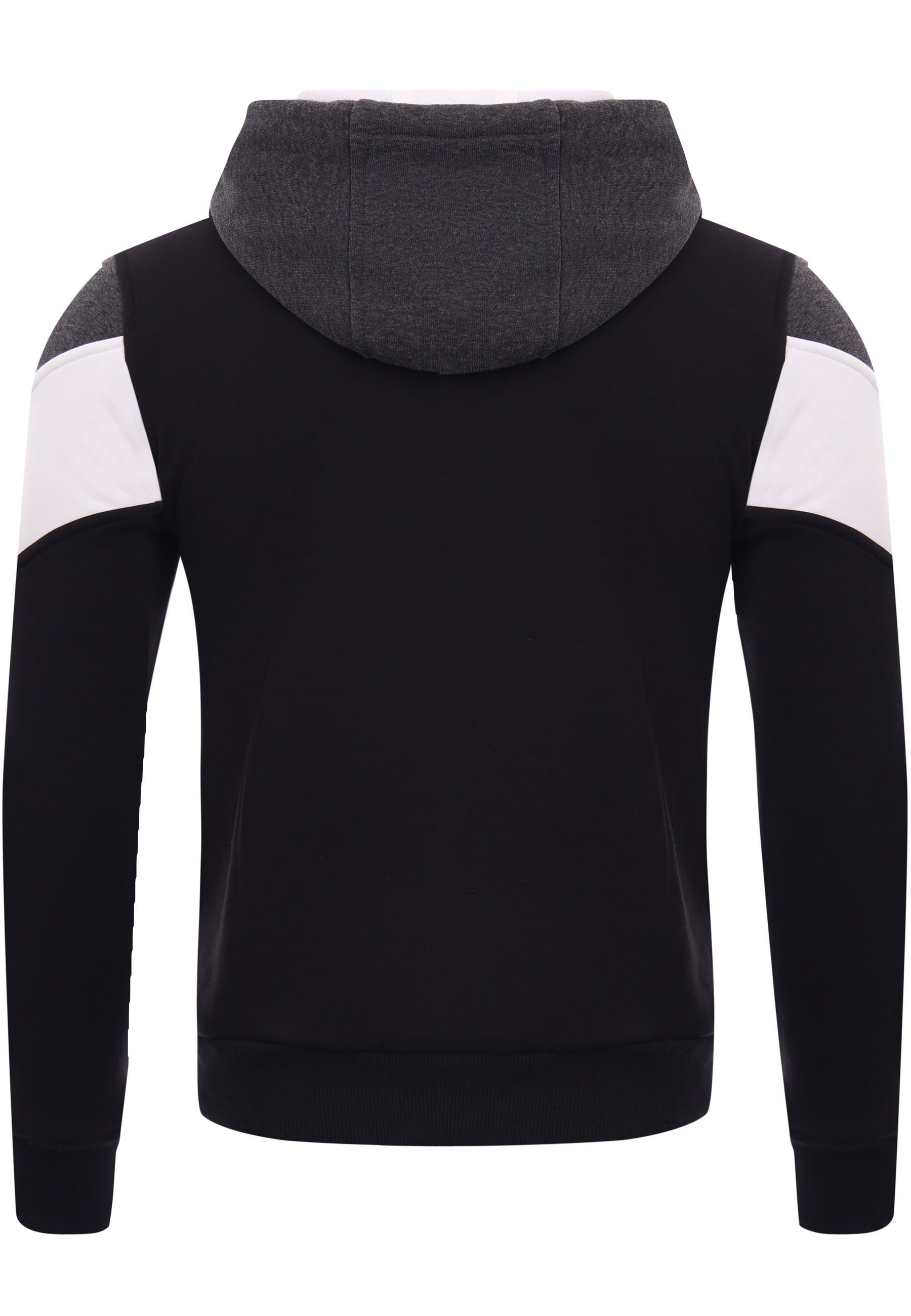 Reslad Sweatjacke Reslad Sweatjacke Zipper Hoodie Sweater (1-tlg) schwarz-anthrazit Sweatshirt RS-1007 Winter-Pullover Kapuzenpullover Pulli