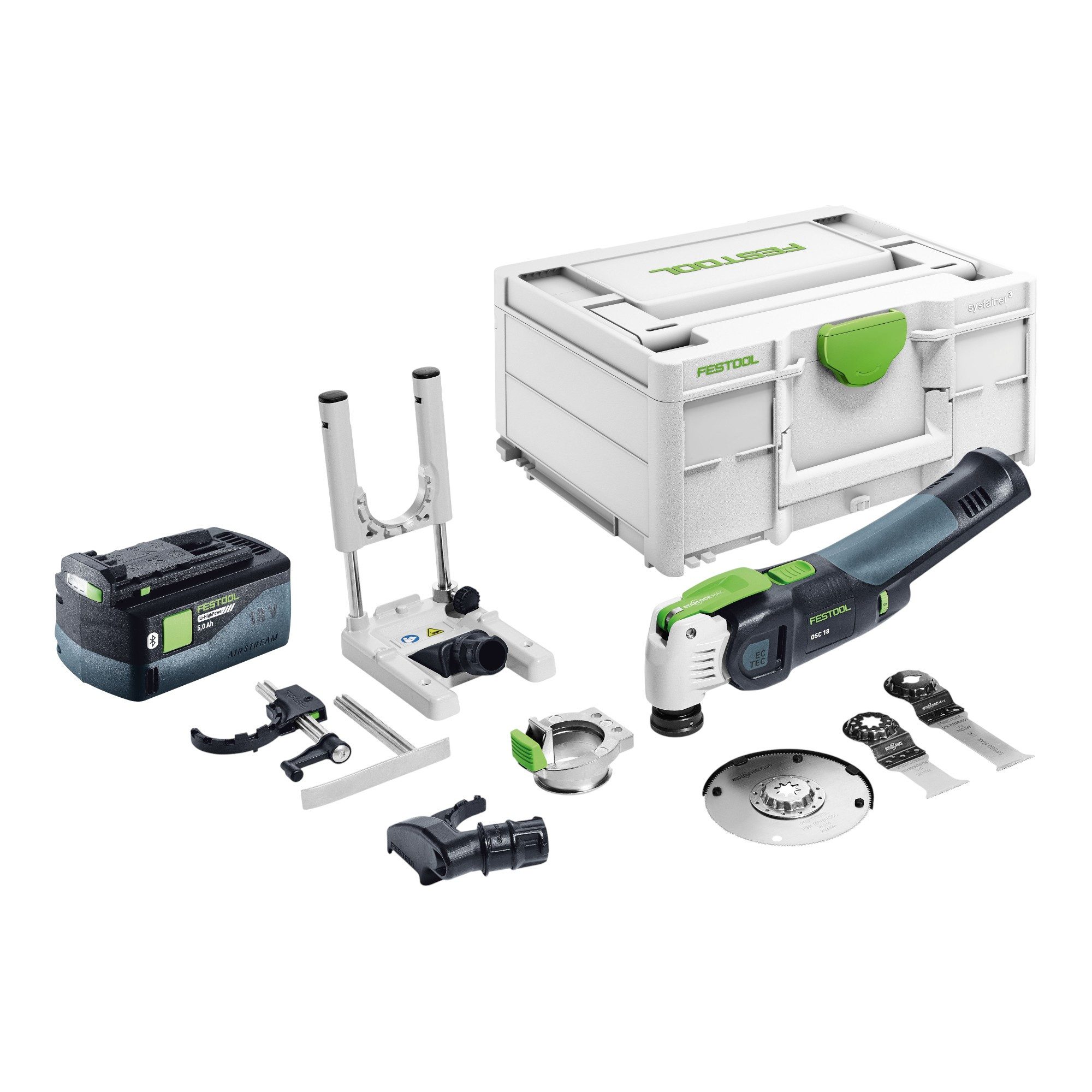 FESTOOL Akku-Multifunktionswerkzeug OSC 18 E-Basic-Set Akku Oszillierer 18 V Starlock Max Brushless