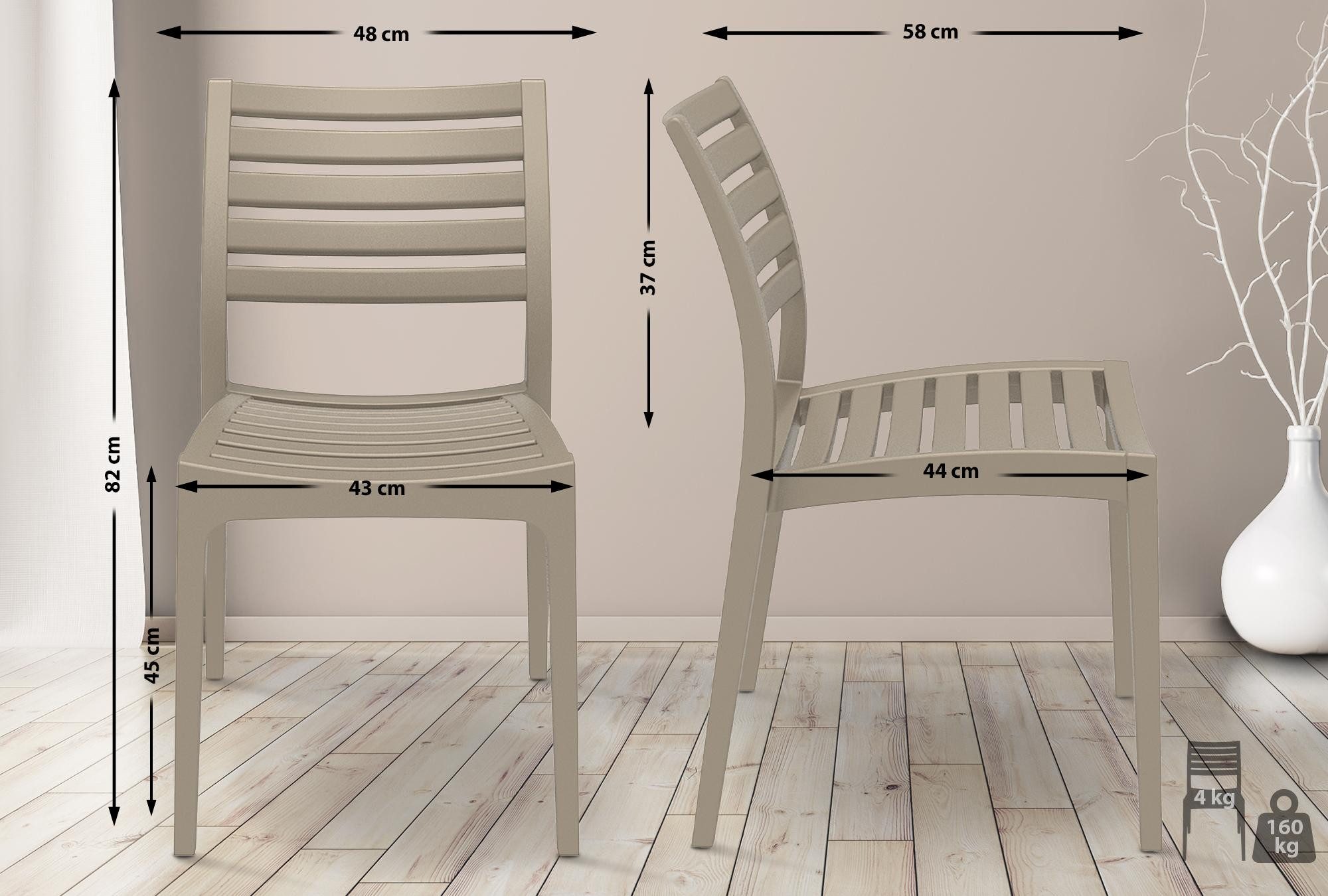 CLP Gartenstuhl Ares (2er Set), Kunststoff, günstig online kaufen