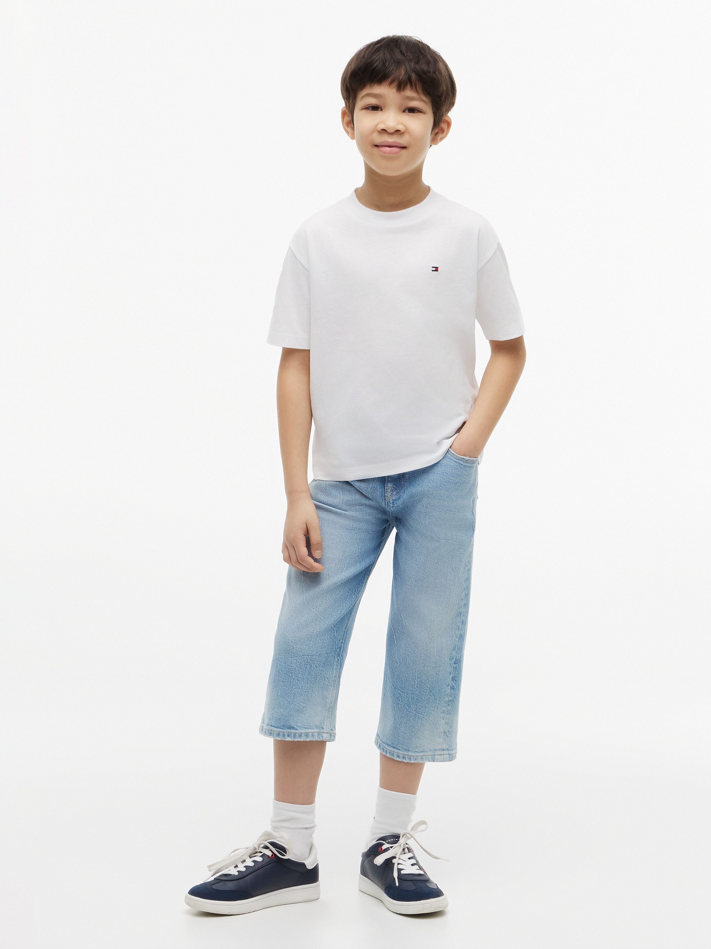 Tommy Hilfiger T-Shirt Rückendruck, Regular Fit, Kinder bis 16 Jahre – Bild 4 von 5