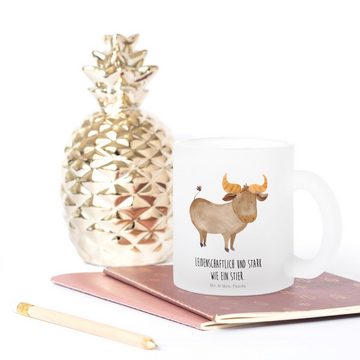 Mr. & Mrs. Panda Teeglas Sternzeichen Stier - Transparent - Geschenk, Tasse, Glas Teetasse, Ri, Premium Glas, Satinierte Oberfläche