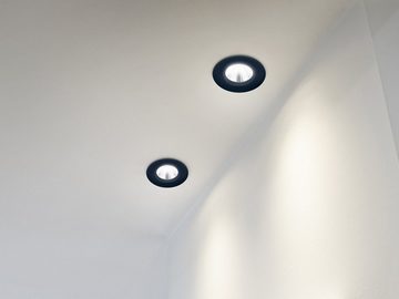 meineWunschleuchte LED Einbaustrahler, Dimmfunktion, LED fest integriert, Warmweiß, 2er Set Bad-lampe Decke Decken-einbau-leuchten Lichtspots Außen Ø8,5cm