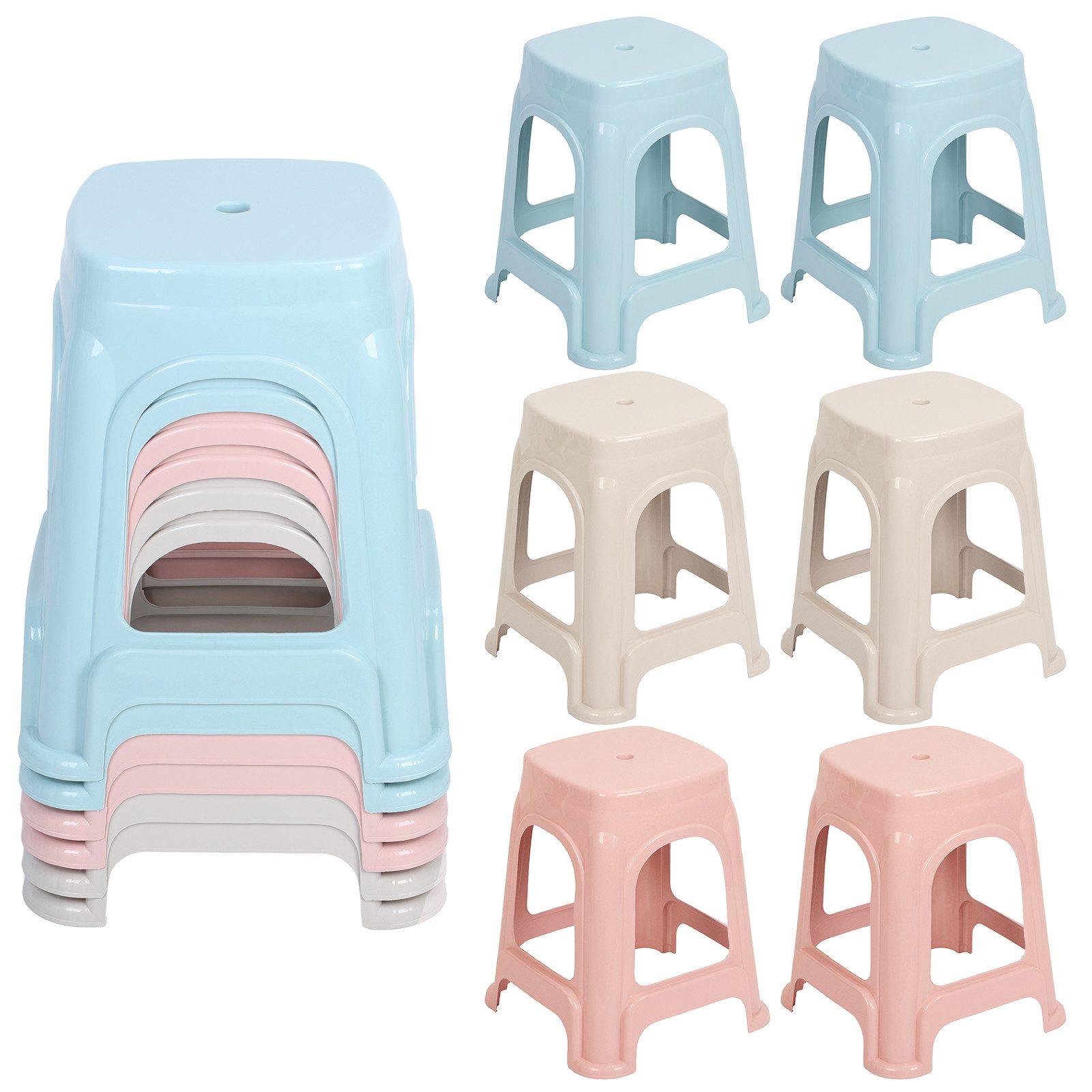 Sitzhocker Kunststoff-Hocker, Küchenhocker, Klassenzimmerhocker, stapelbarer