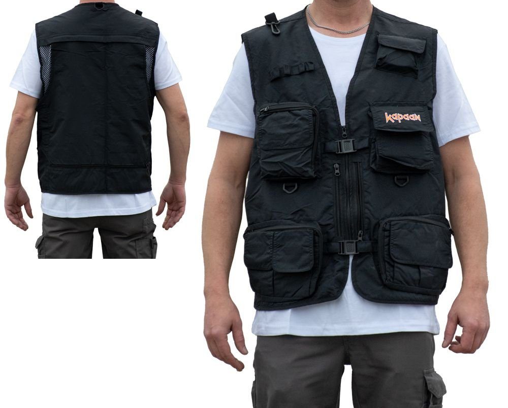 Anglerweste Suchweste / Bodywarmer schwarz