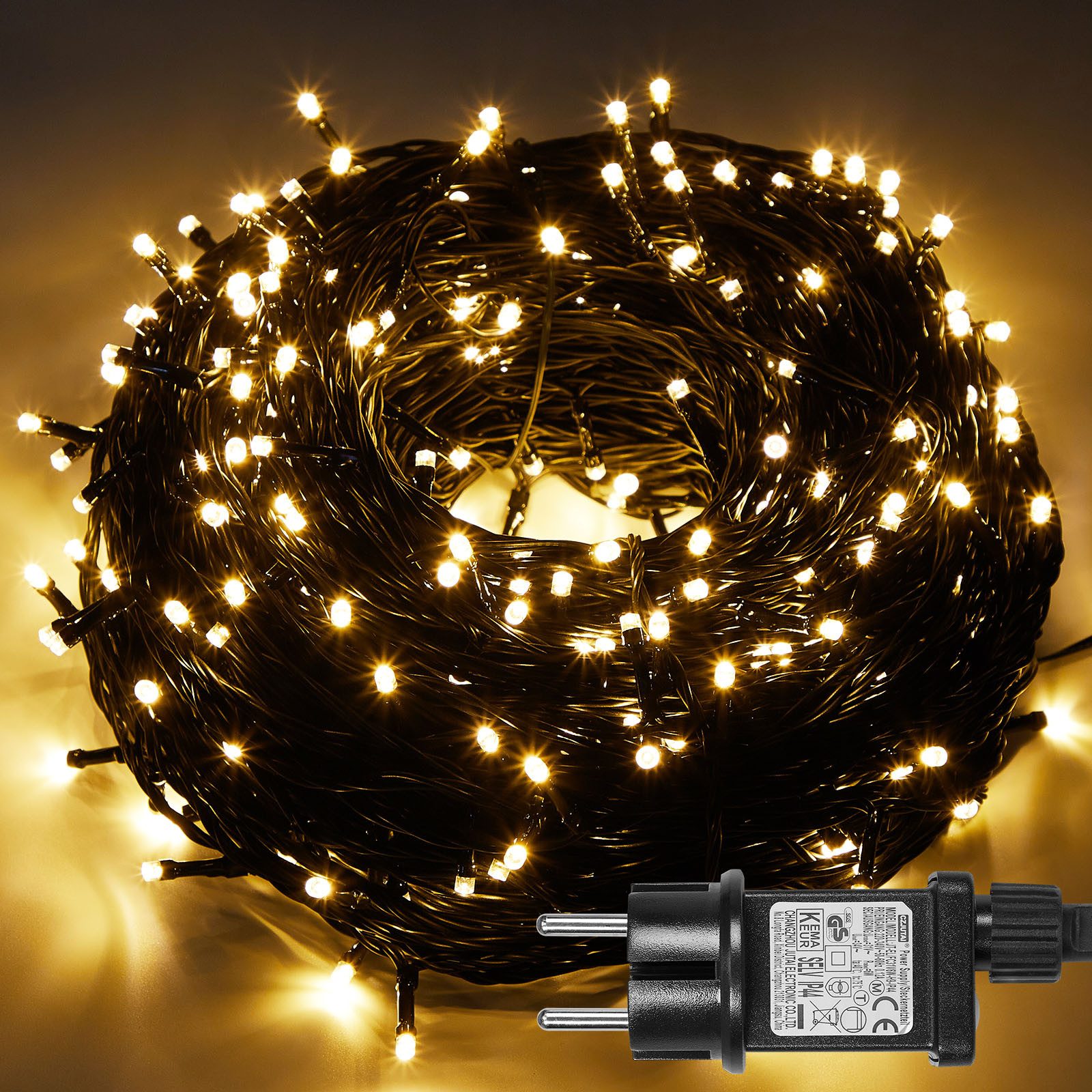 Rosnek LED-Baummantel 20m LED Lichterkette for Außen Innen Party Weihnachten Garten Baum, 156-flammig