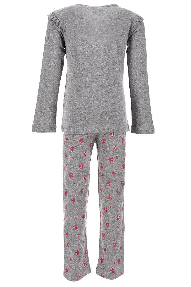 + PATROL Schlaf-Hose Schlafanzug Langarm PAW Grau (2 Shirt Kinder tlg) Schlafanzug Kinder Pyjama Mädchen