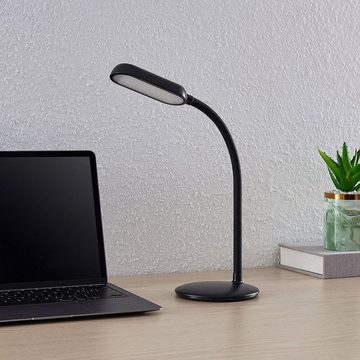 Prios LED Schreibtischlampe Opira, dimmbar, LED-Leuchtmittel fest verbaut, universalweiß, Modern, ABS, Polycarbonat, Schwarz, 1 flammig, inkl.