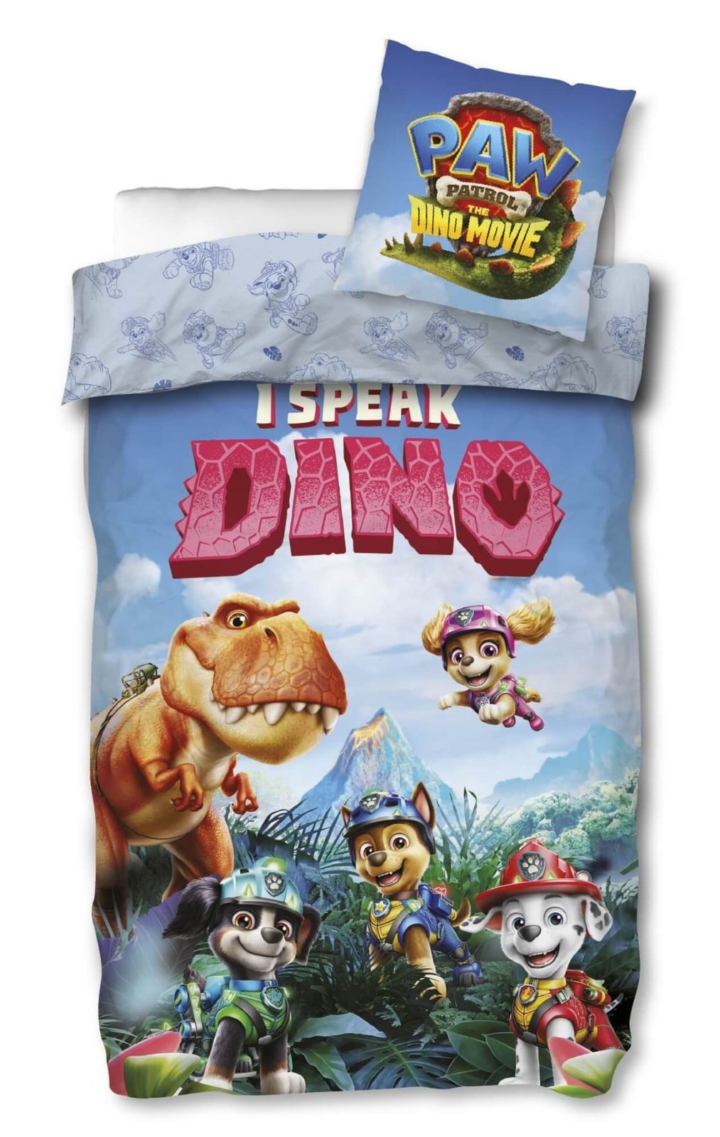SkyBrands Bettwäsche PAW Patrol - The Dino Movie - Wende-Bettwäsche-Set, 135x200 & 80x80, Baumwolle, 100% Baumwolle