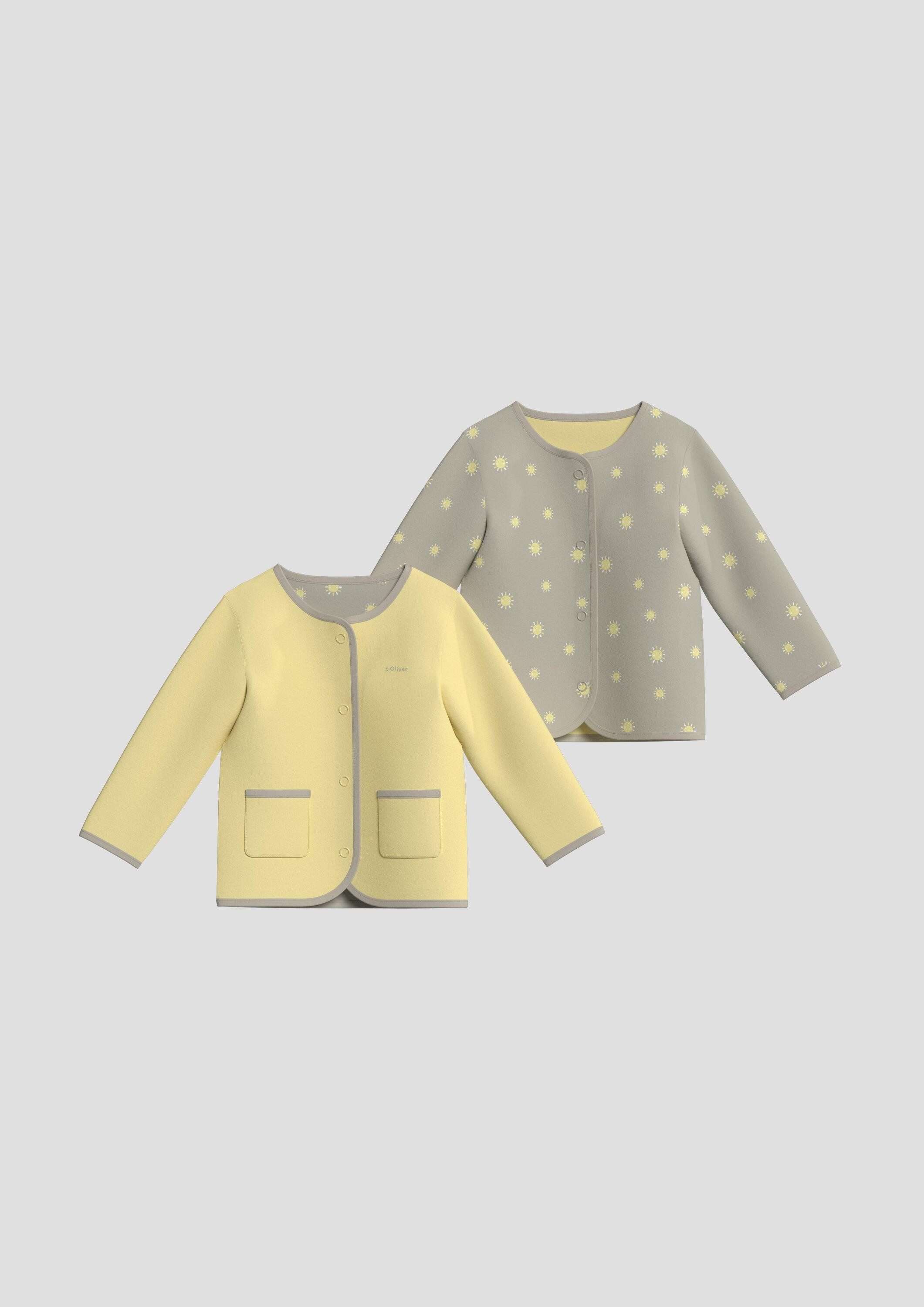 s.Oliver Sweatjacke Sweatshirt Jacke Unisex Wende-Jacke aus Jersey mit All-over-Print
