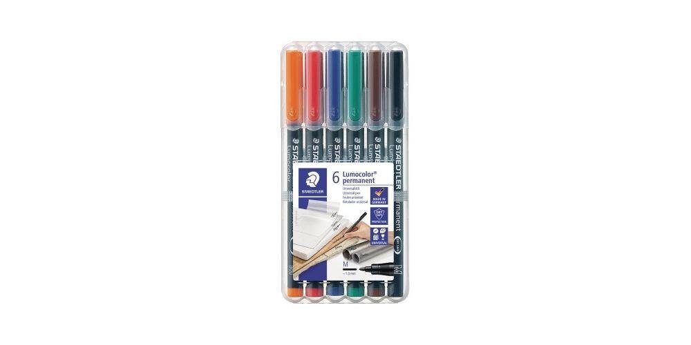 STAEDTLER Folienstift Folienstift Lumocolor® permanent 317 Strichstärke: 1 mm Schreibfarbe: rot, blau, grün, schwarz