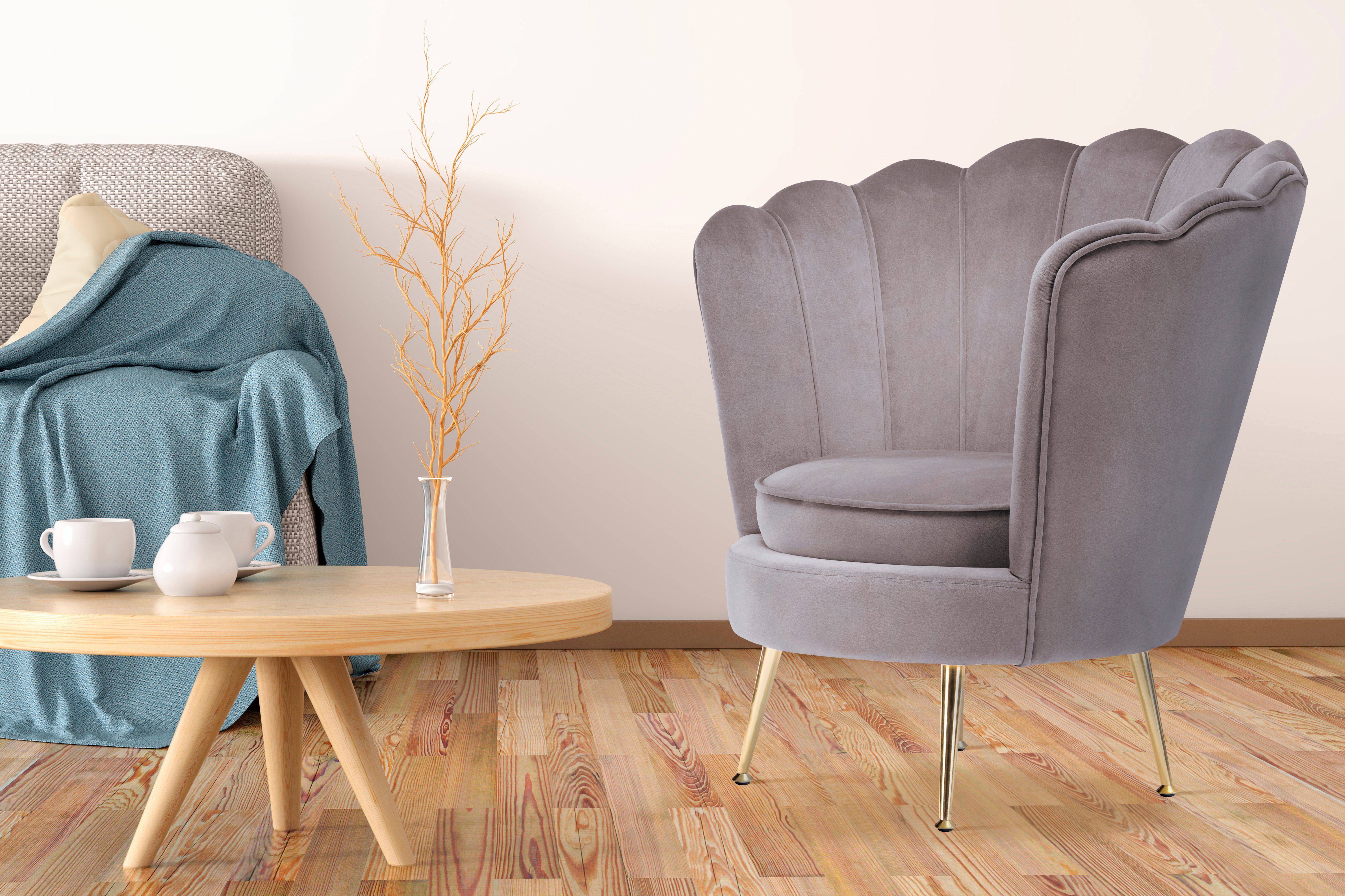 Kayoom Sessel Sofa Barbara 125, hochwertiger Velvet-Stoff mit samtweicher H günstig online kaufen