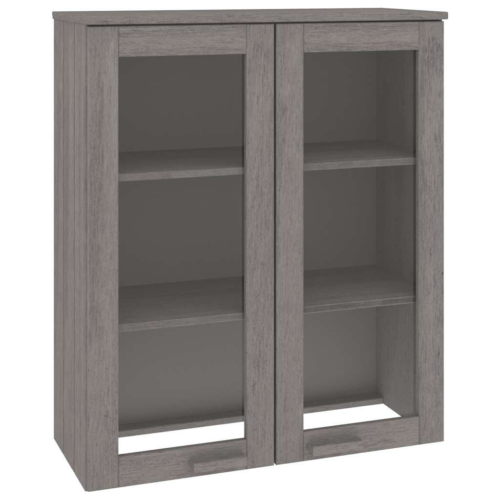 vidaXL Highboard Highboard-Oberteil HAMAR Hellgrau 85x35x100 cm Massivholz (1 St)