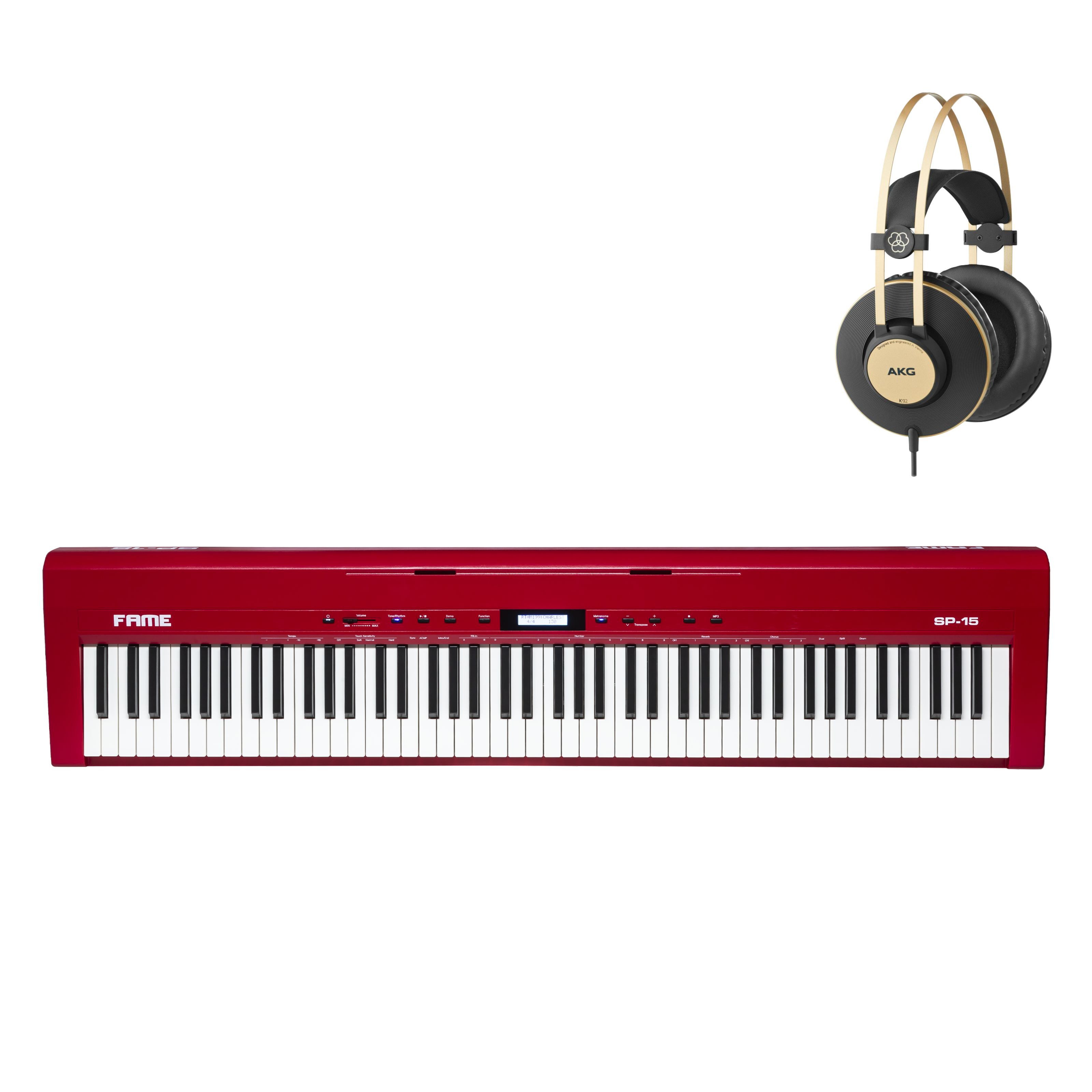 FAME Stagepiano (Stage Pianos, Stage Piano-Sets), SP-15 RD & K92 - Stagepiano-Set