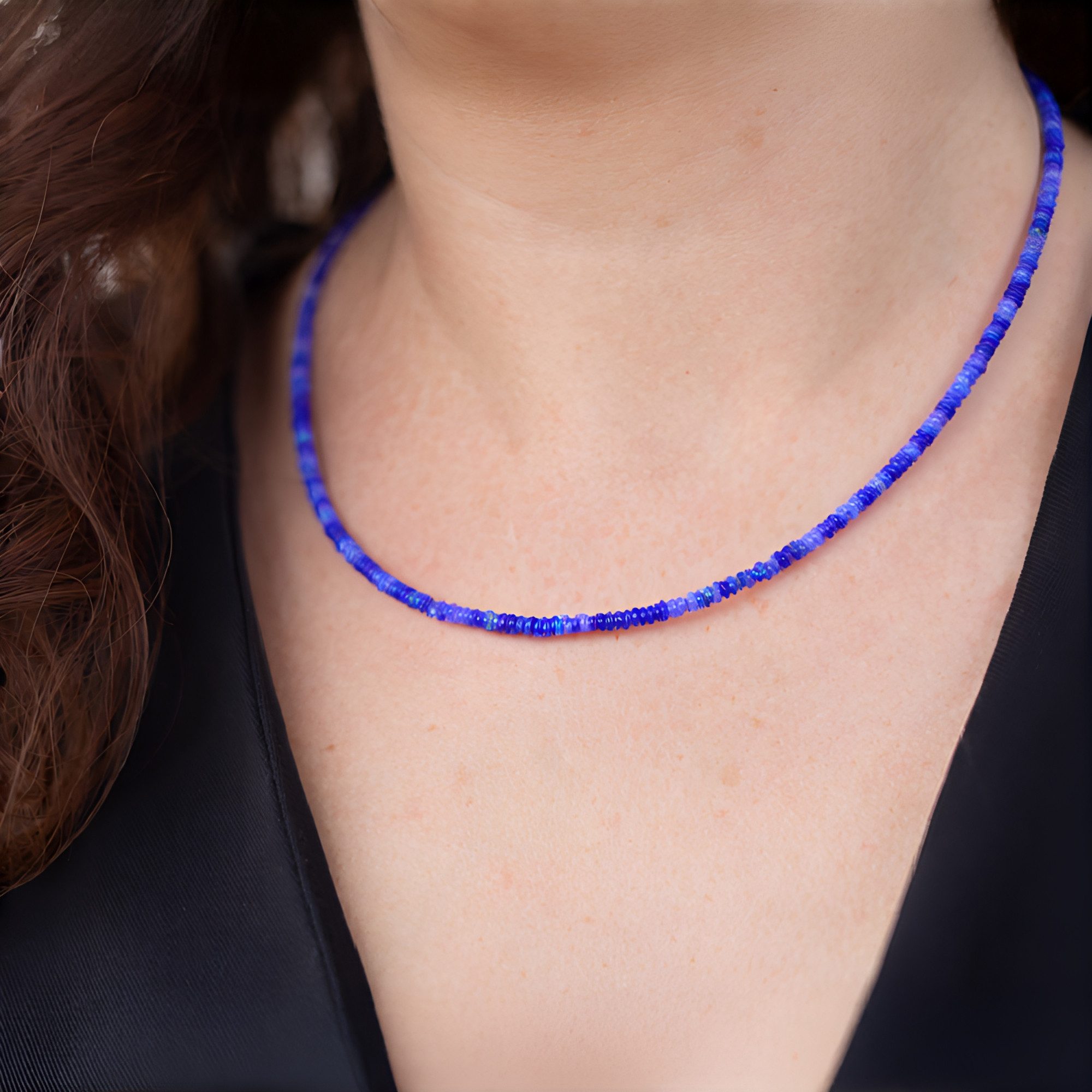Cavill Silberkette Lavendel Opal 26,2 ct, 925 Silber vergoldet, Damen Echtschmuck, 45 cm (1-tlg)