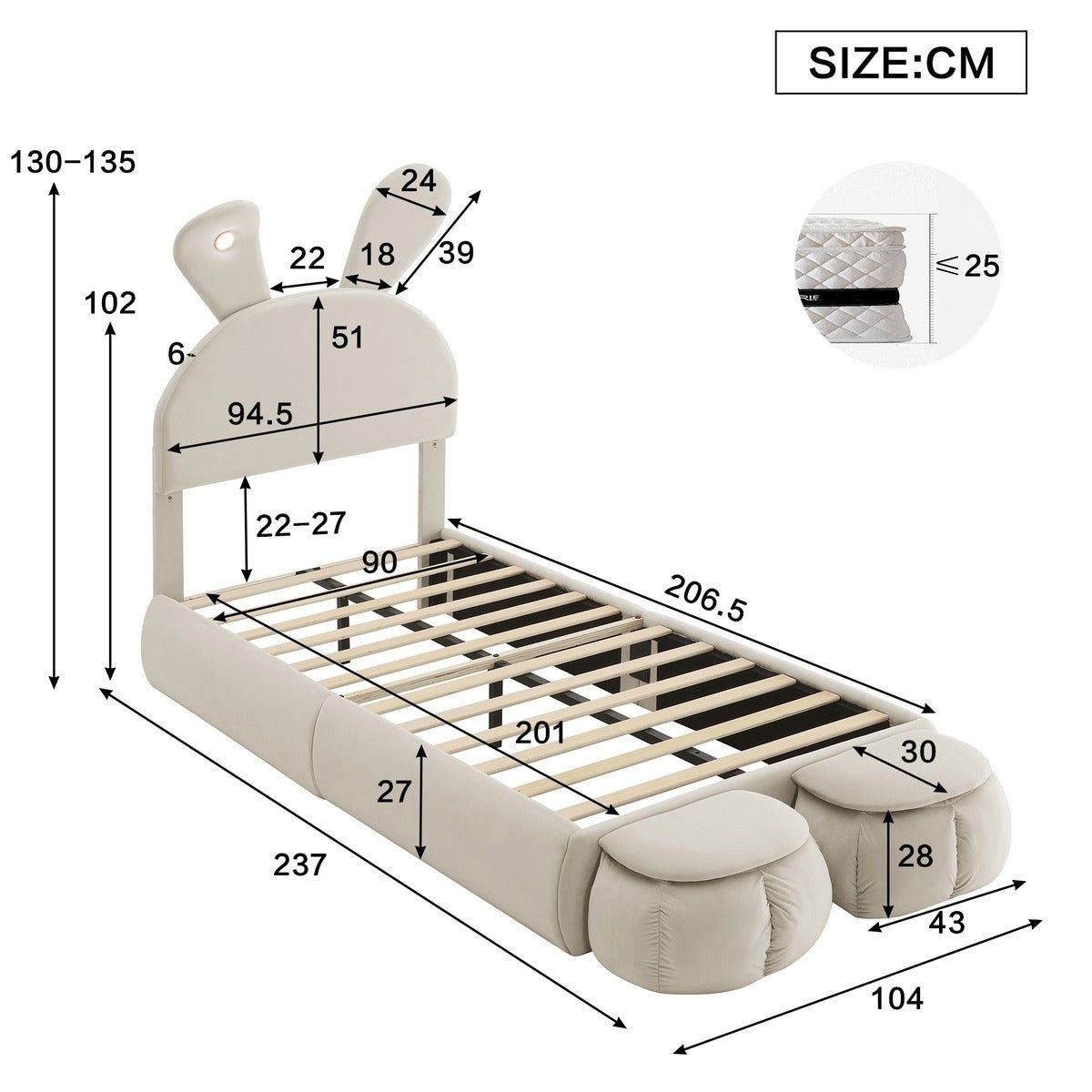 SSY Polsterbett Polsterbett, 90x200 cm, in Beige, aus Samt (set, 1-tlg., Bettgestell ohne Matratze), Bettgestell mit Lattenrost