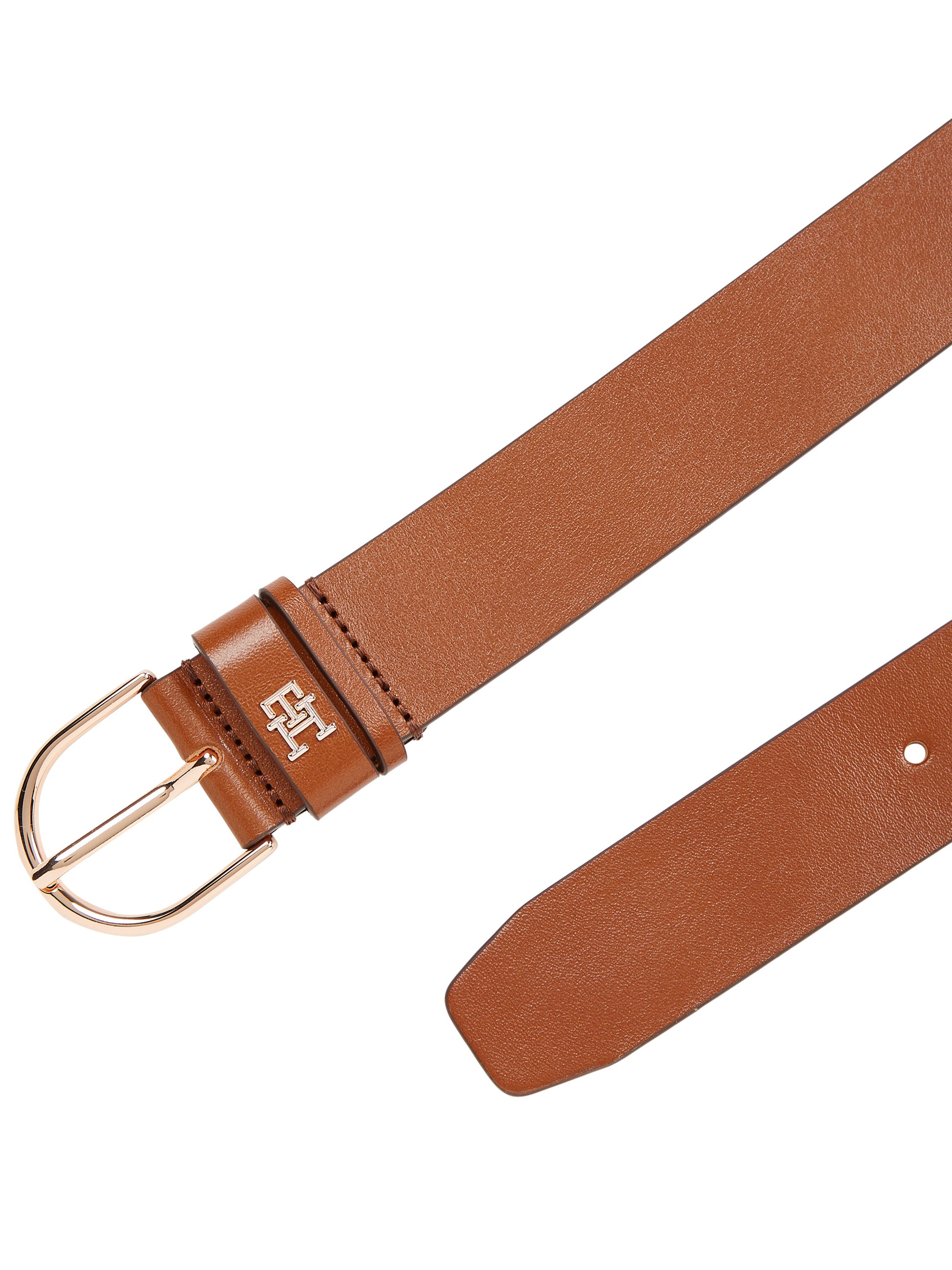 Tommy Hilfiger Ledergürtel ESSENTIAL EFFORTLESS 3.5 cm breit Ovale Einfachdornschließe, Logoemblem