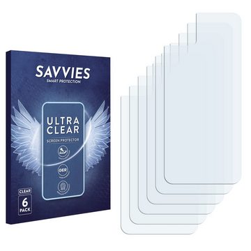 Savvies Schutzfolie für Cubot X20 Pro (Rückseite), Displayschutzfolie, 6 Stück, Folie klar