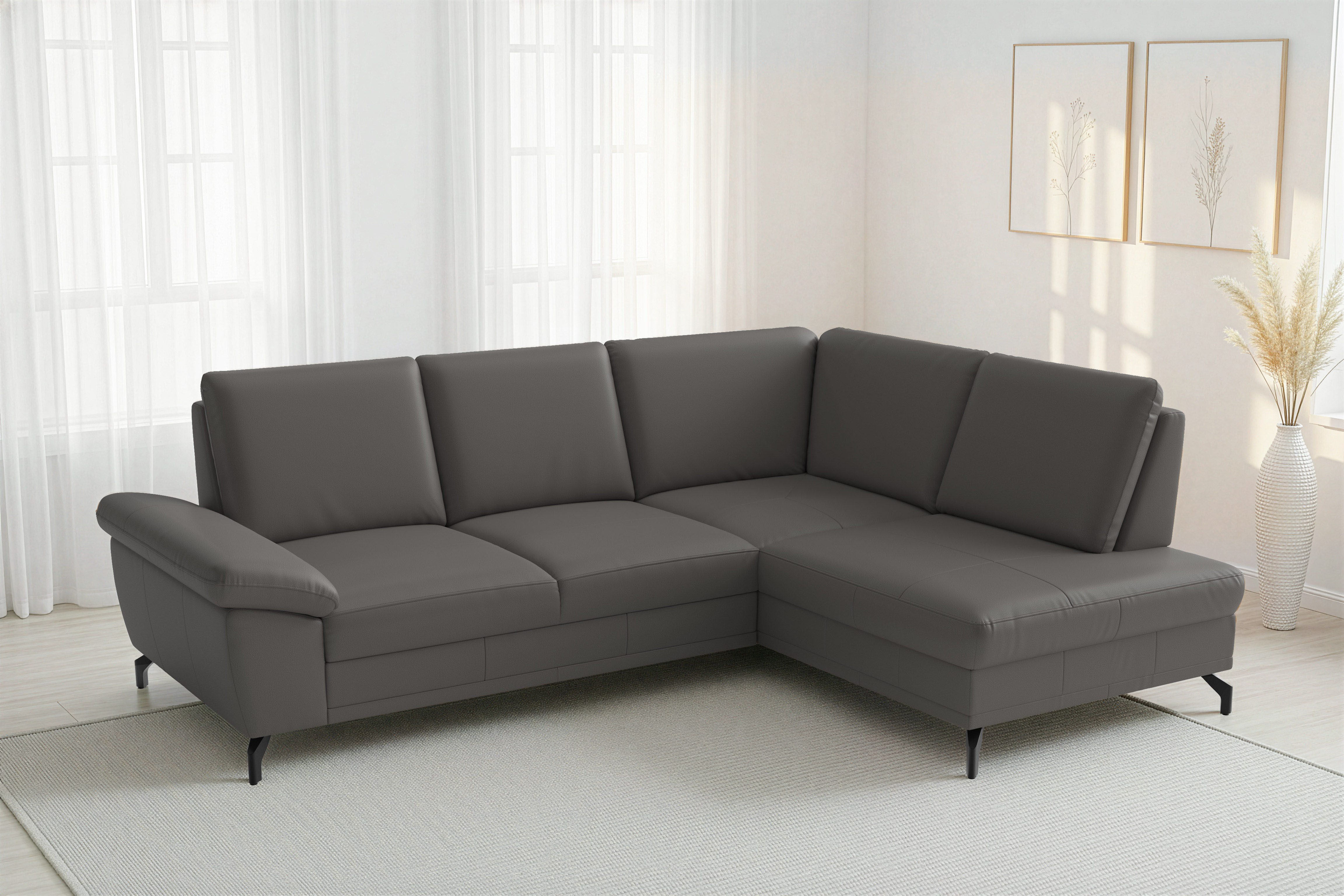 sit&more Ecksofa Chelsea Leder L-Form, B:249 cm, inkl. Armteil- & Sitztiefenverstellung, optional mit Bettfunktion und Bettkasten