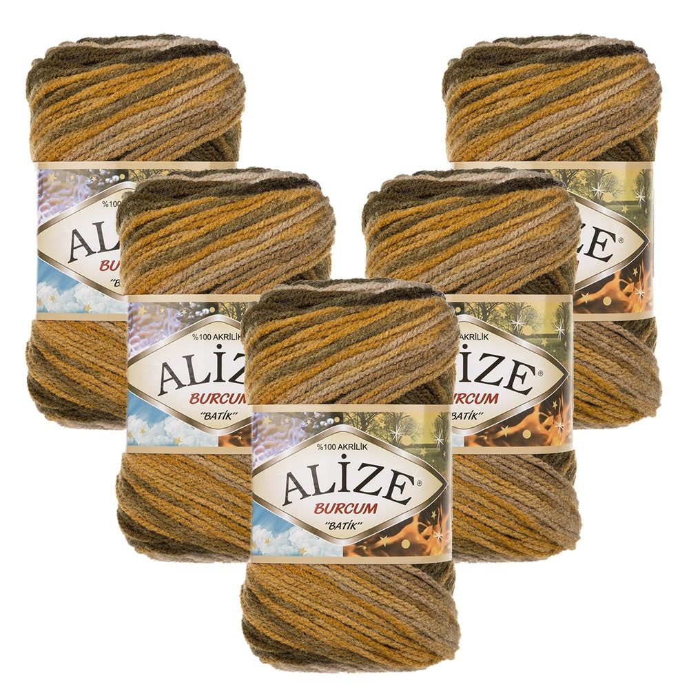 Alize 5 x ALIZE Burcum Batik Häkelwolle, 210 m, 100% Acryl,Handstrickgarn, Acrylgarn, Farbverlauf