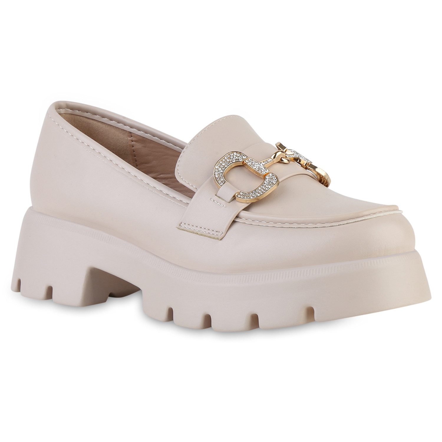 VAN HILL 841545 Outdoorschuh Damen Plateauschuhe Halbschuhe Slippers Strass günstig online kaufen