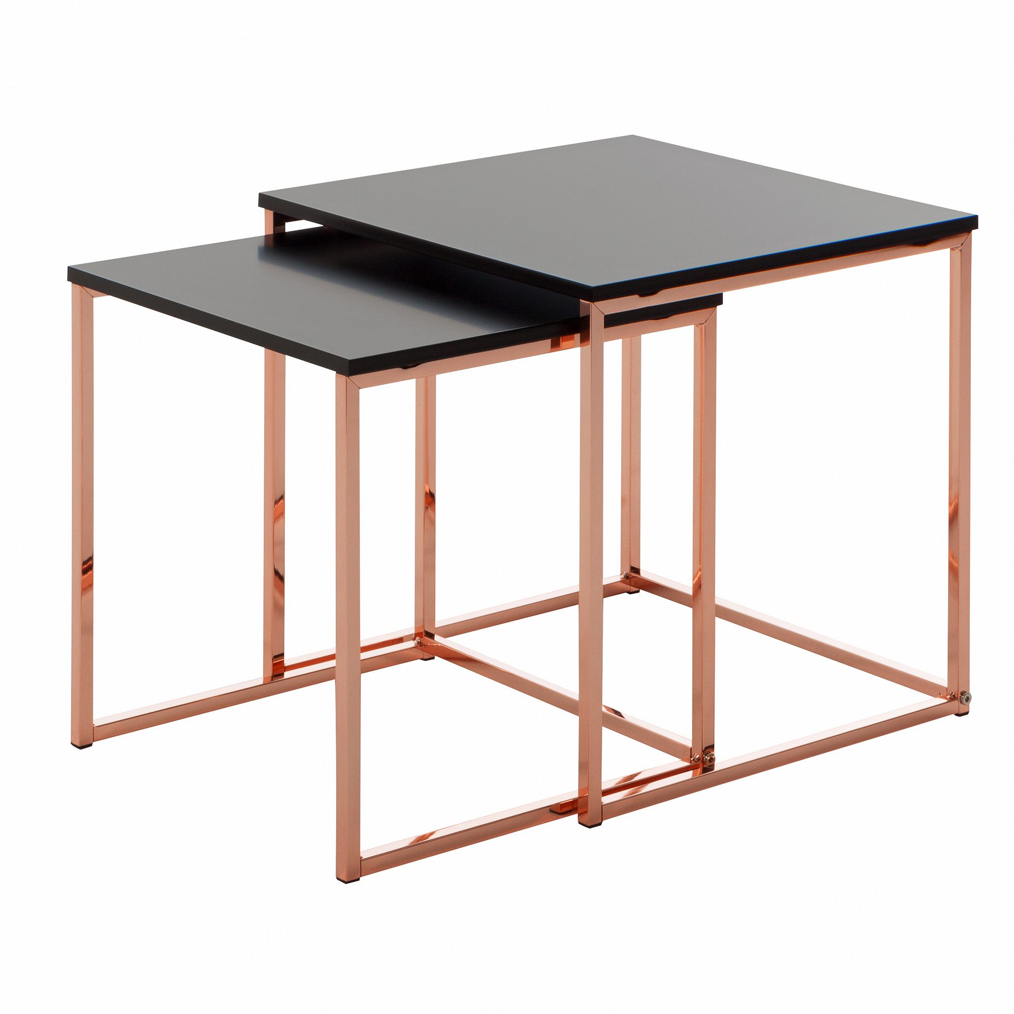 FINEBUY Satztisch SuVa13973_1 (Schwarz / Kupfer, günstig online kaufen