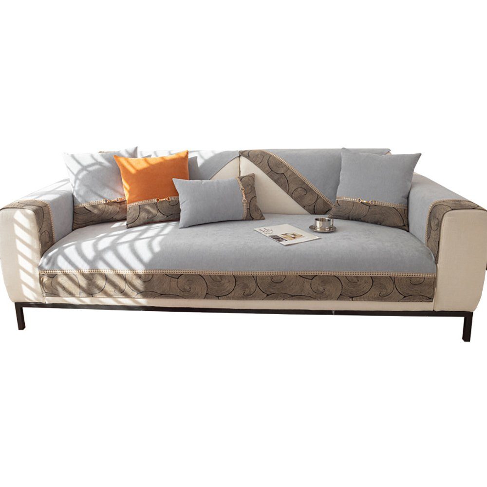 Hause alle rutschfester Sitzkissen Moderner Sofabezug Einfache Jahreszeiten Sesselschoner L.Ru Chenille-Sofakissen Kontrastfarbener für Sofabezug UG, für
